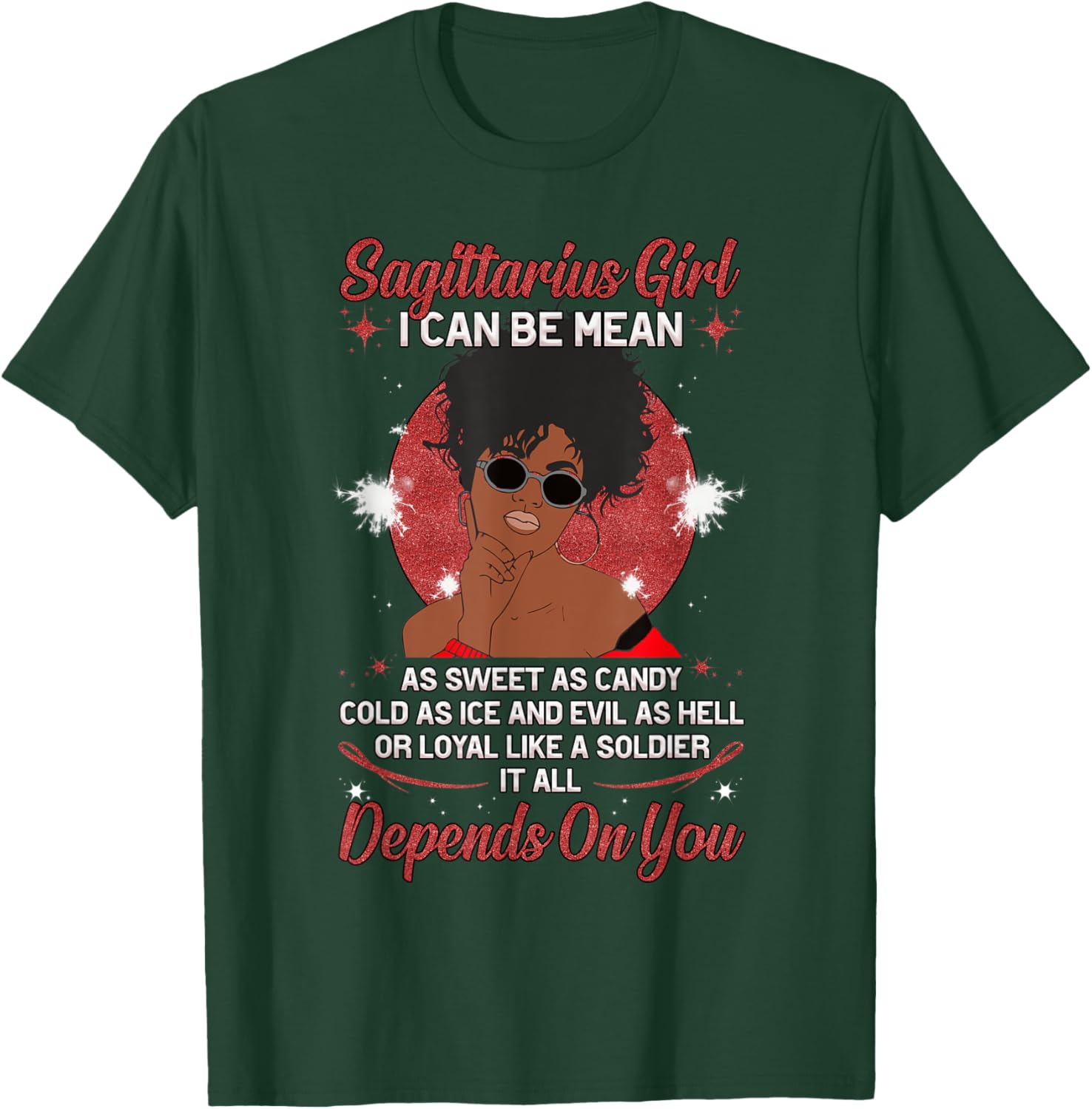 Black Pride Melanin Sagittarius I can Be Mean T-Shirt - T-Shirt | Forest
