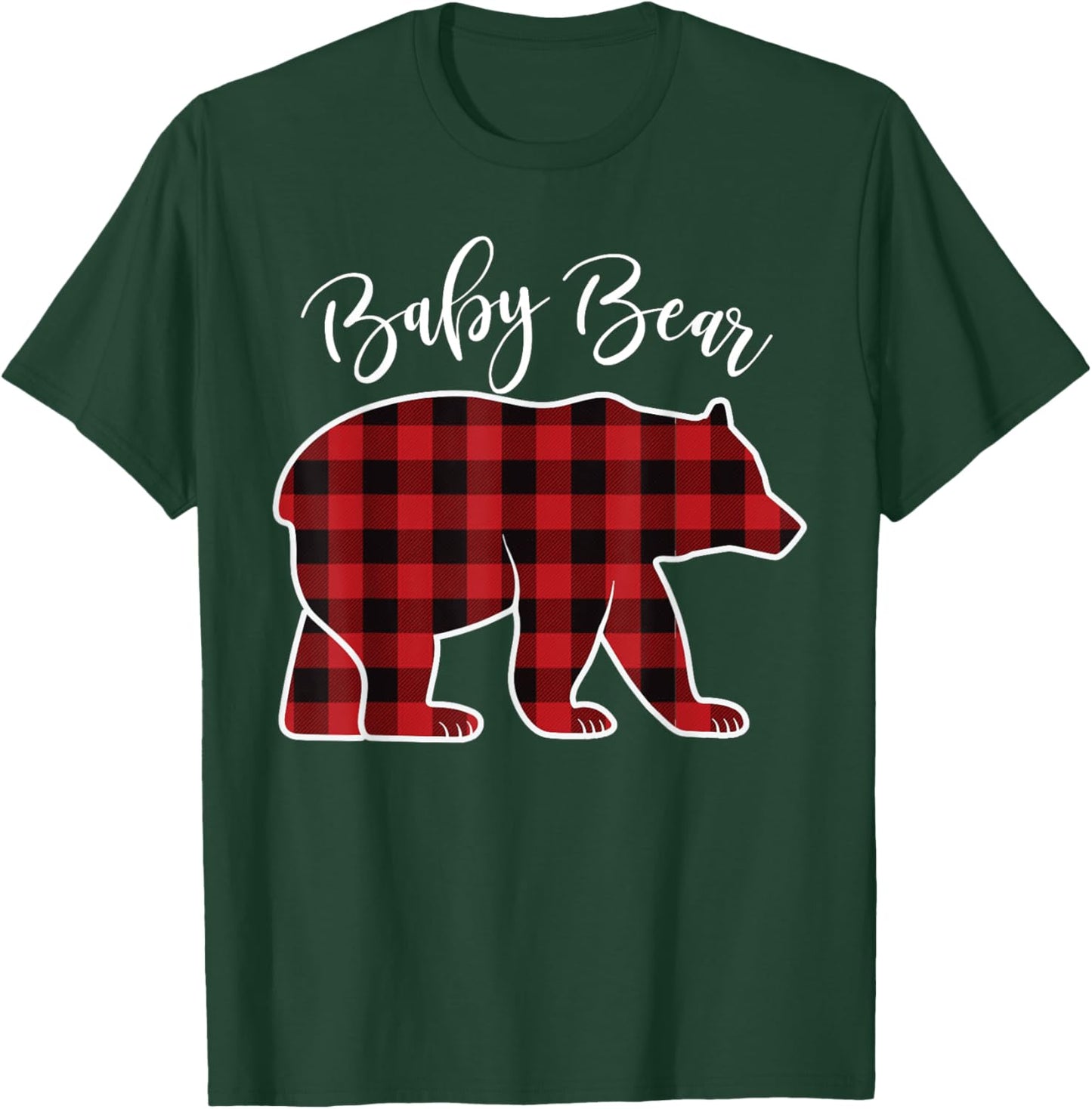 Baby Bear Pajama Red Buffalo Xmas Funny Family Christmas T-Shirt - T-Shirt | Forest