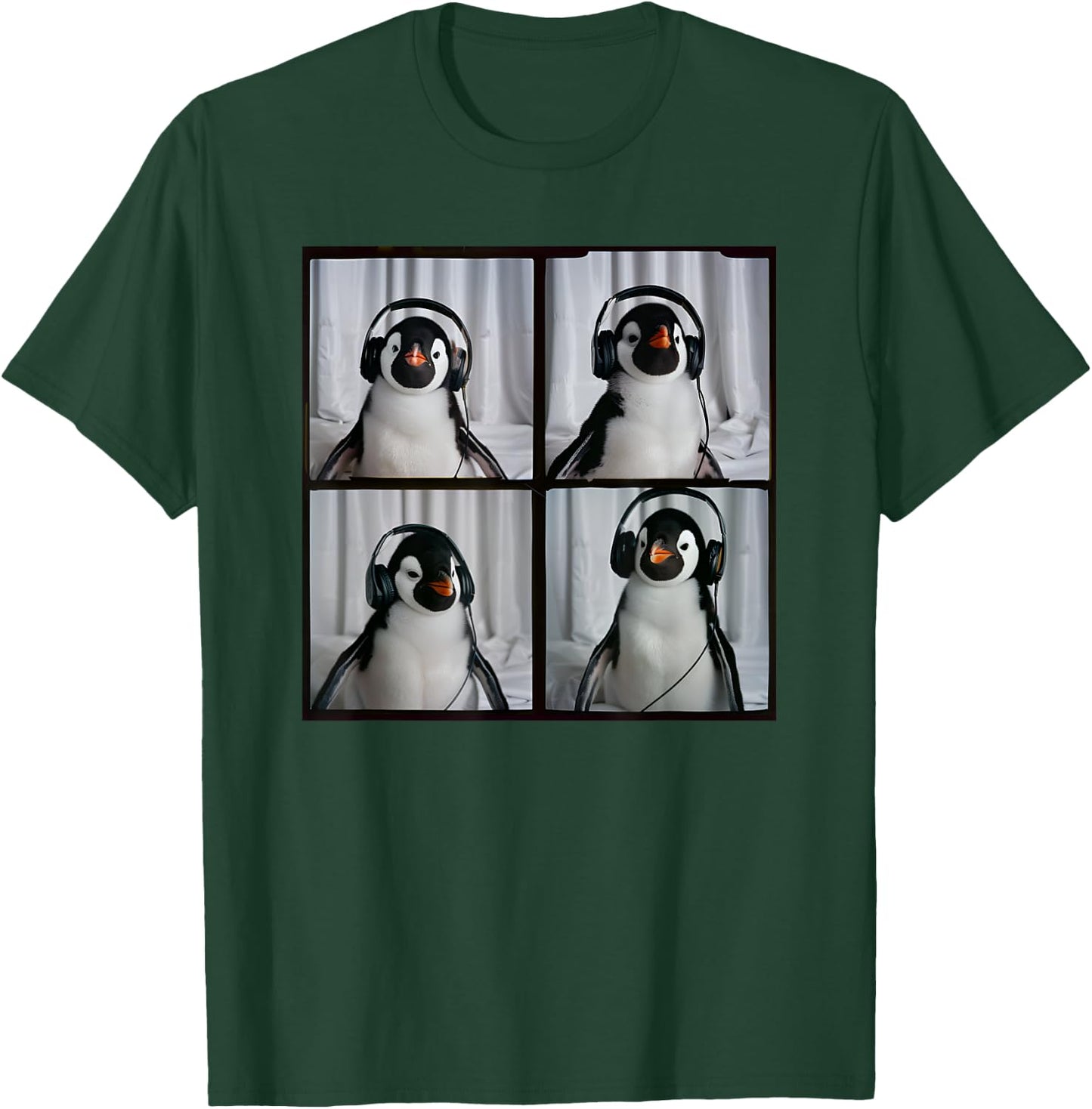 Penguin With Headphones Autism Sensory Zoo Penguin Lover T-Shirt - T-Shirt | Forest