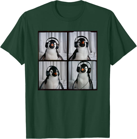Penguin With Headphones Autism Sensory Zoo Penguin Lover T-Shirt - T-Shirt | Forest