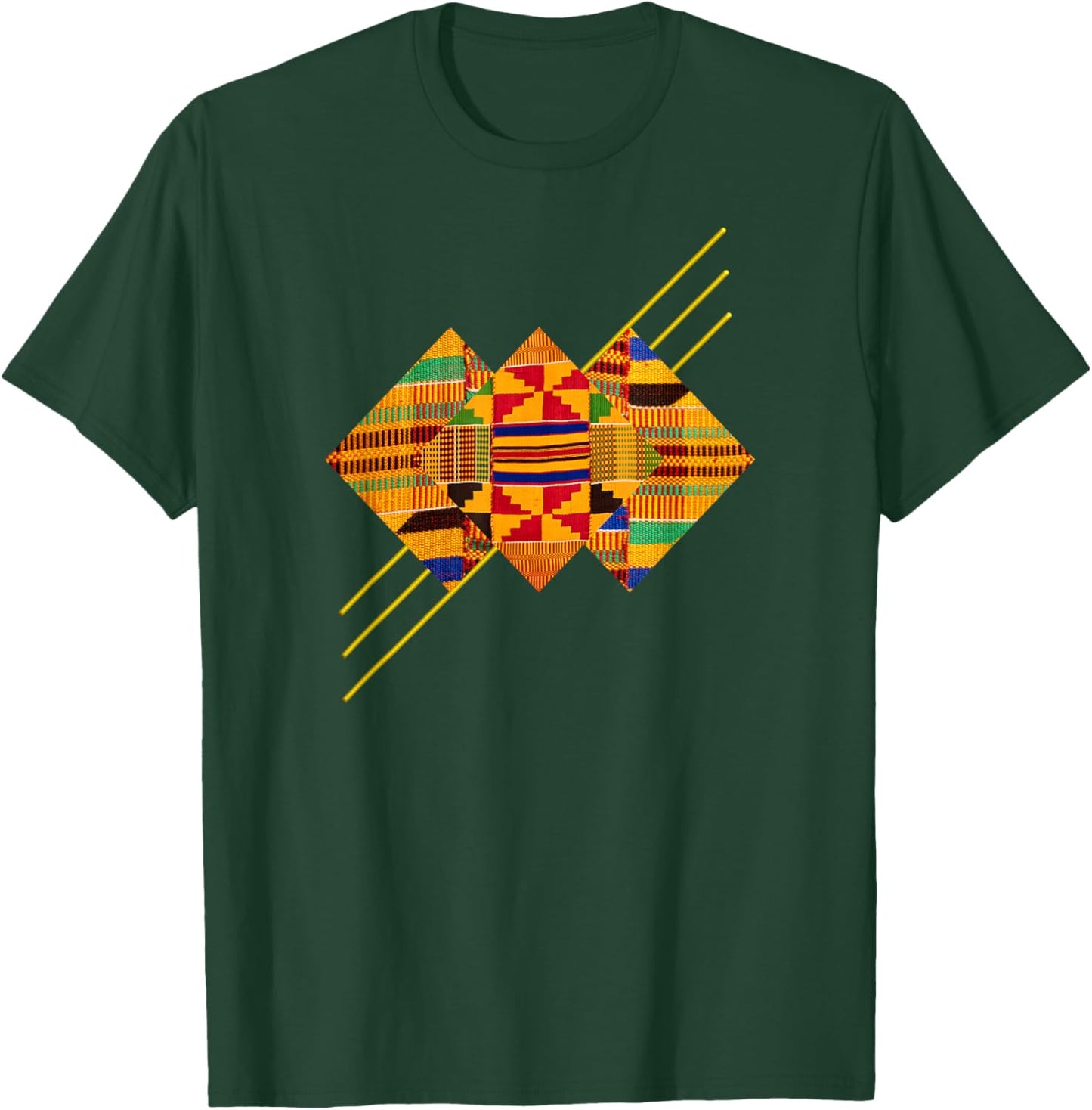 Traditional African patchwork Dashiki, Kente Illustration T-Shirt - T-Shirt | Forest