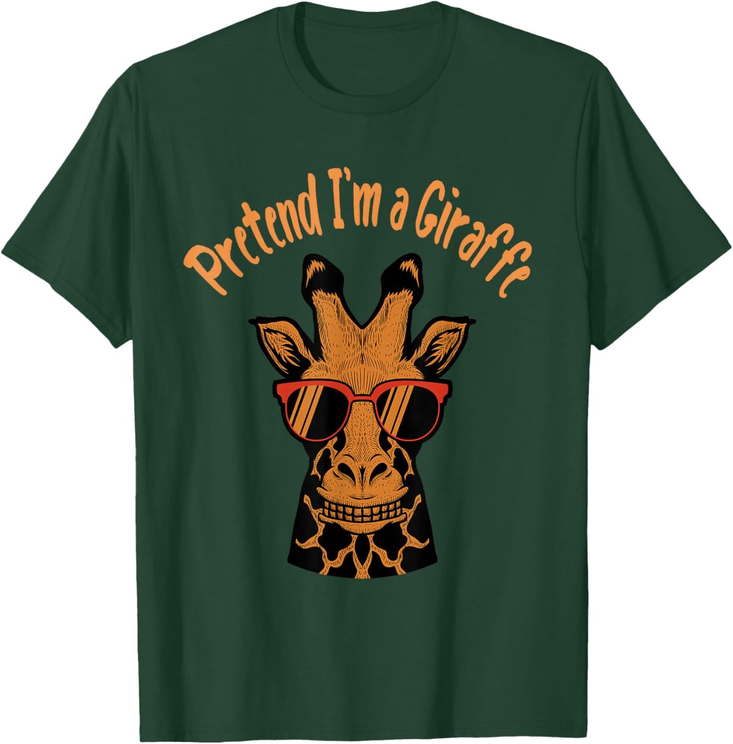 Pretend I'm A Giraffe Funny Lazy Halloween Costume party T-Shirt - T-Shirt | Forest