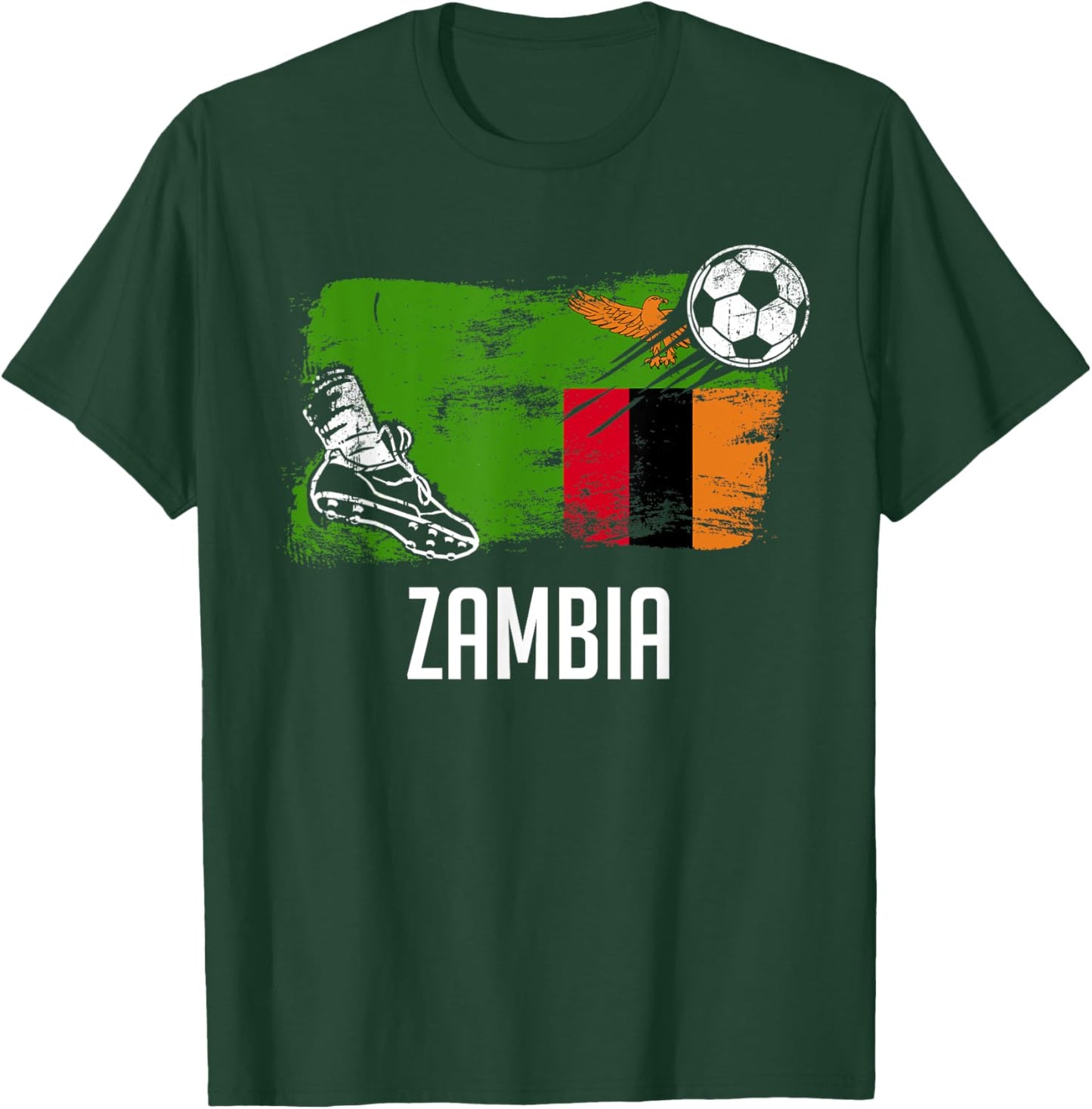 Zambia Flag Jersey Zambian Soccer Team Zambian T-Shirt - T-Shirt | Forest