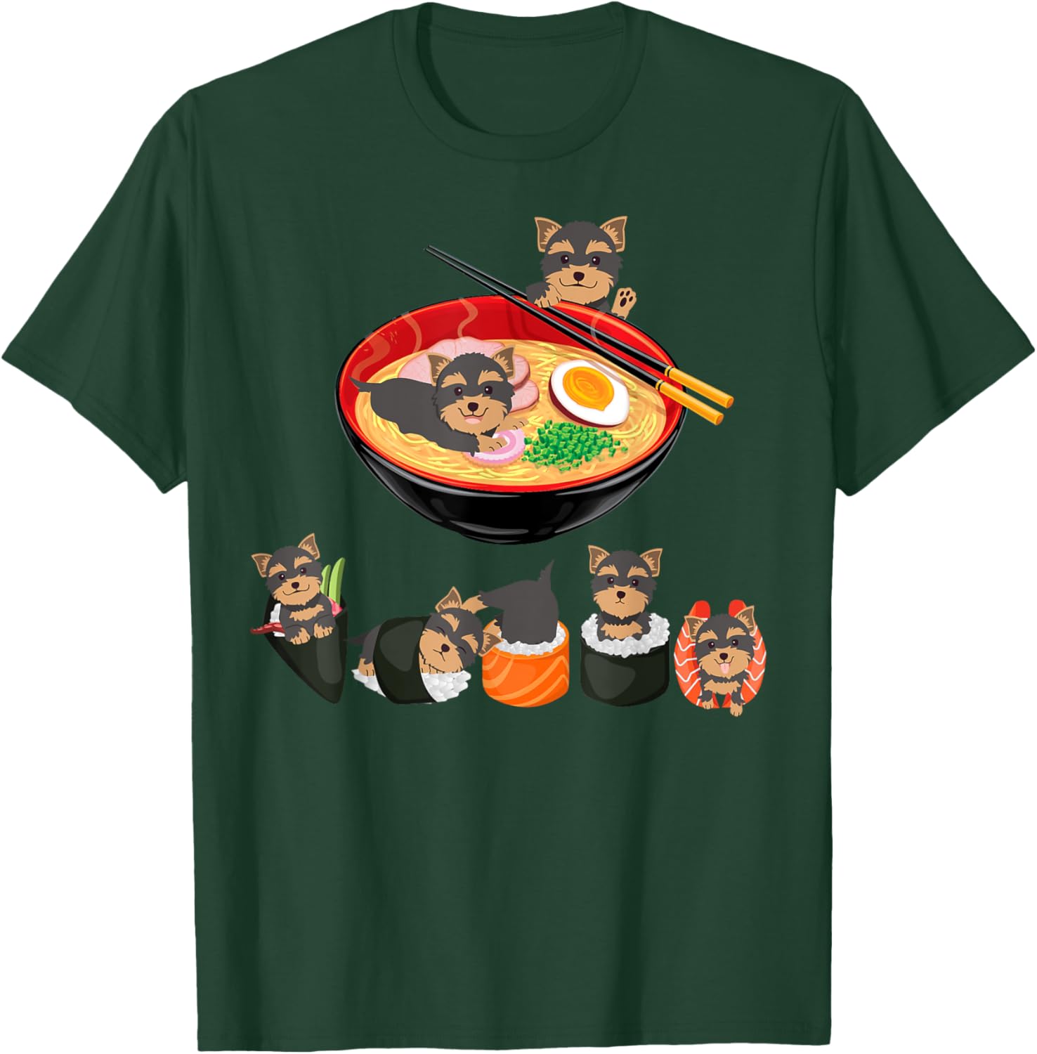 Ramen Yorkie Noodle Cute Yorkie Lover Gifts Men T-Shirt - T-Shirt | Forest