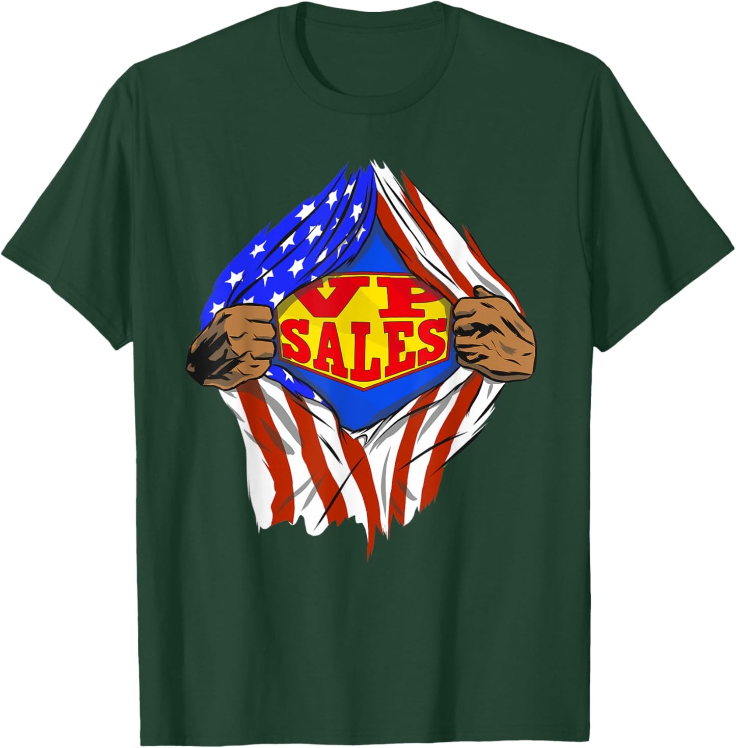 Funny Super Vp Sales Hero Job T-Shirt - T-Shirt | Forest