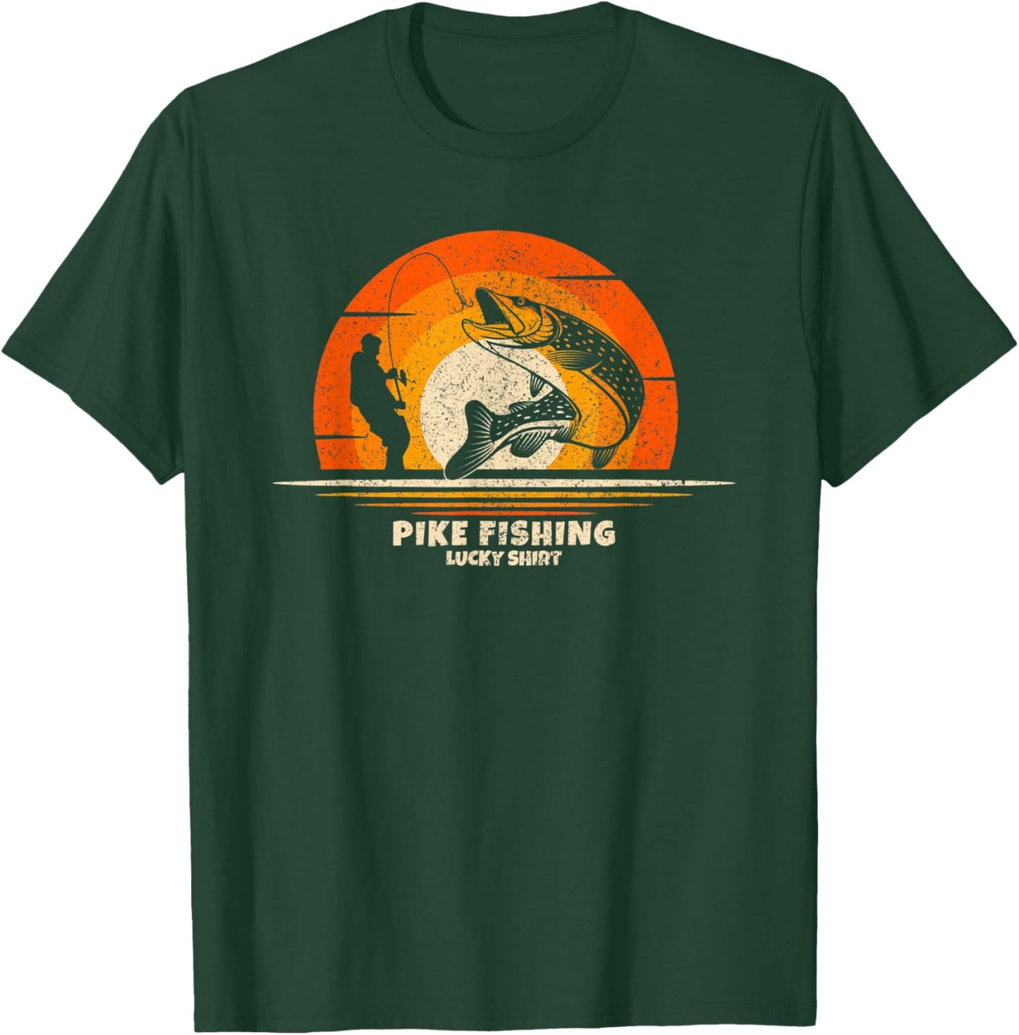 Pike Fisherman Lucky Charm Pike Fishing T-Shirt - T-Shirt | Forest