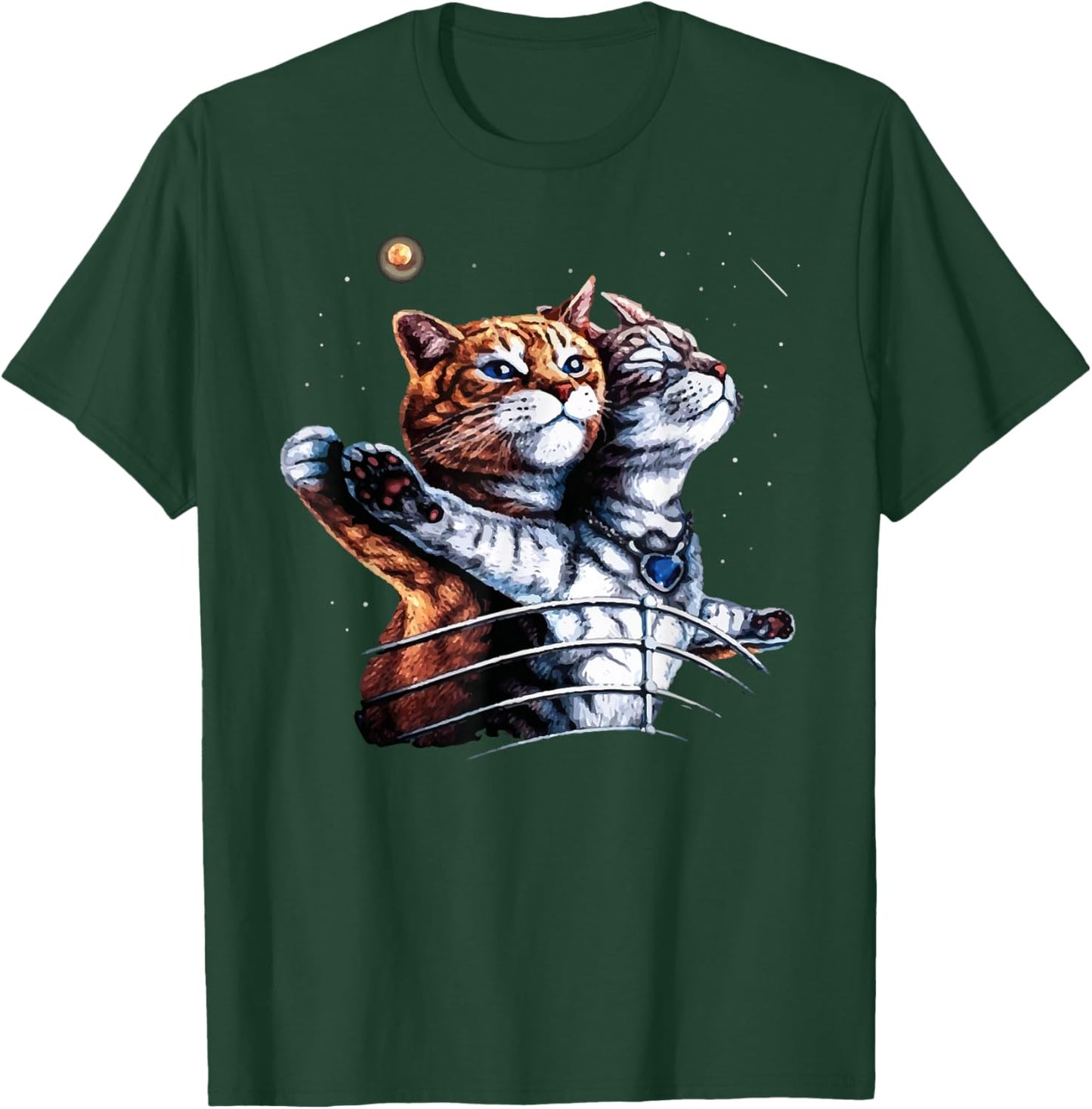 Titanic Cat Vintage Kitten In Space Galaxy Lovers Funny T-Shirt - T-Shirt | Forest