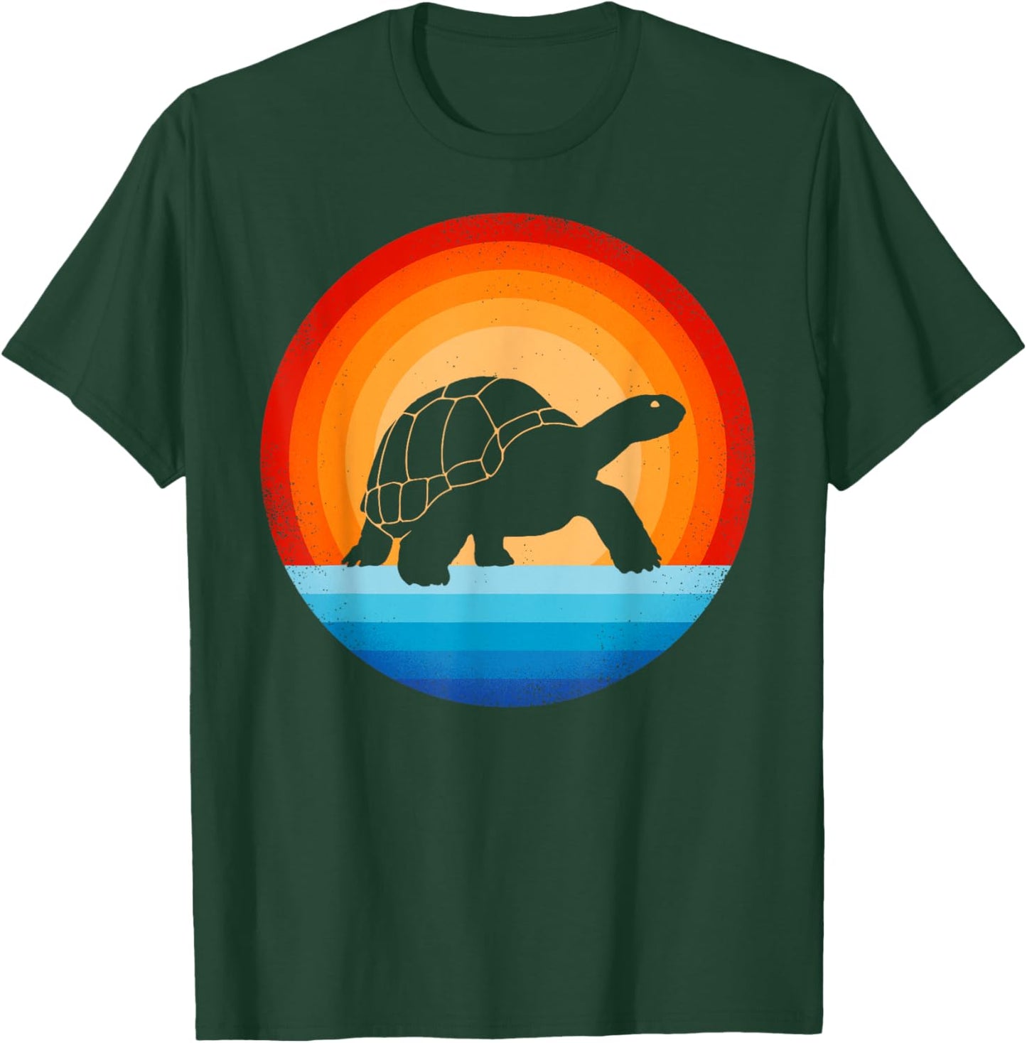 Tortoise Retro Vintage 60s 70s Sunset Turtle Reptile Animal T-Shirt - T-Shirt | Forest