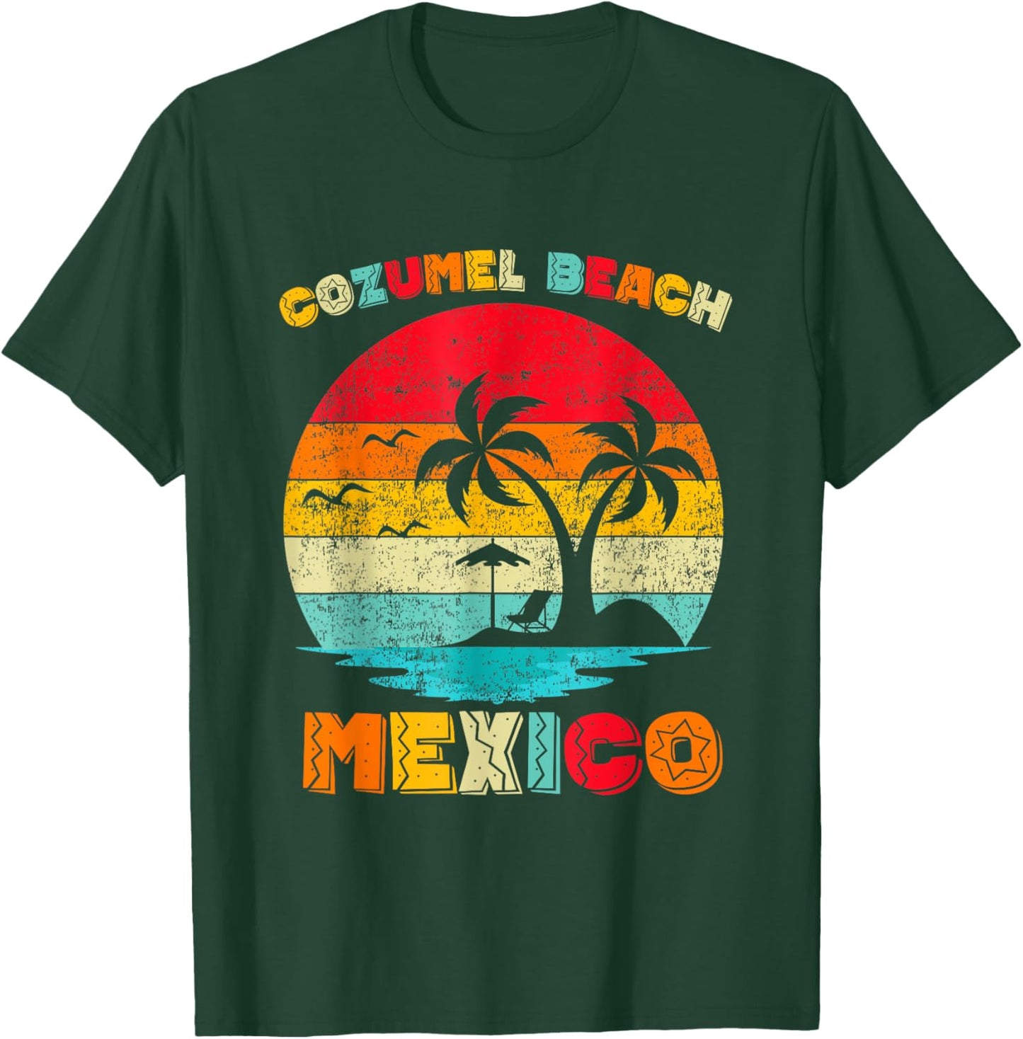 Family Vintage Retro Mexico Cozumel Beach Presents T-Shirt - T-Shirt | Forest