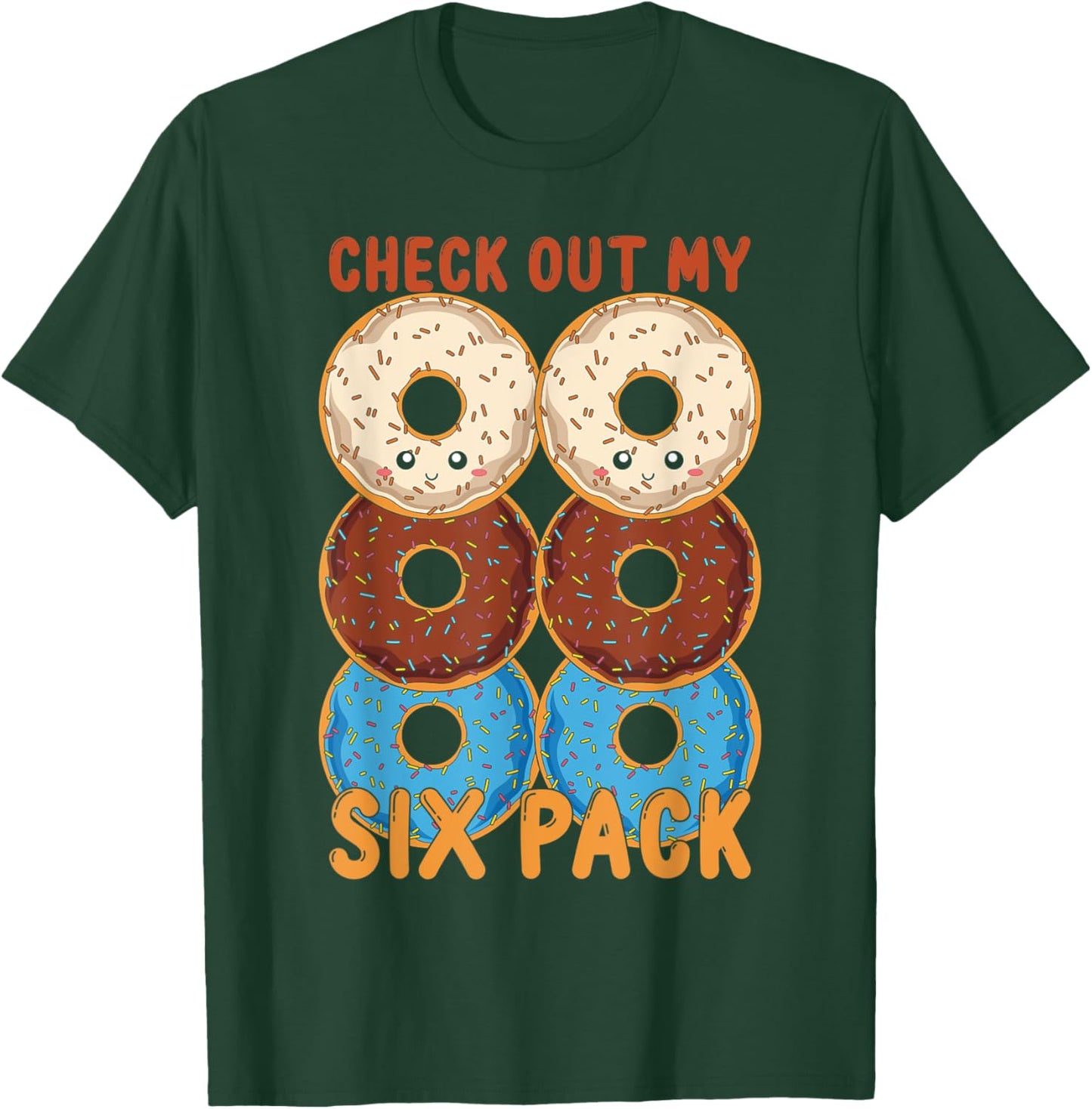 Funny Glazed Doughnuts Lover Abs Workout Six Pack Donuts T-Shirt - T-Shirt | Forest