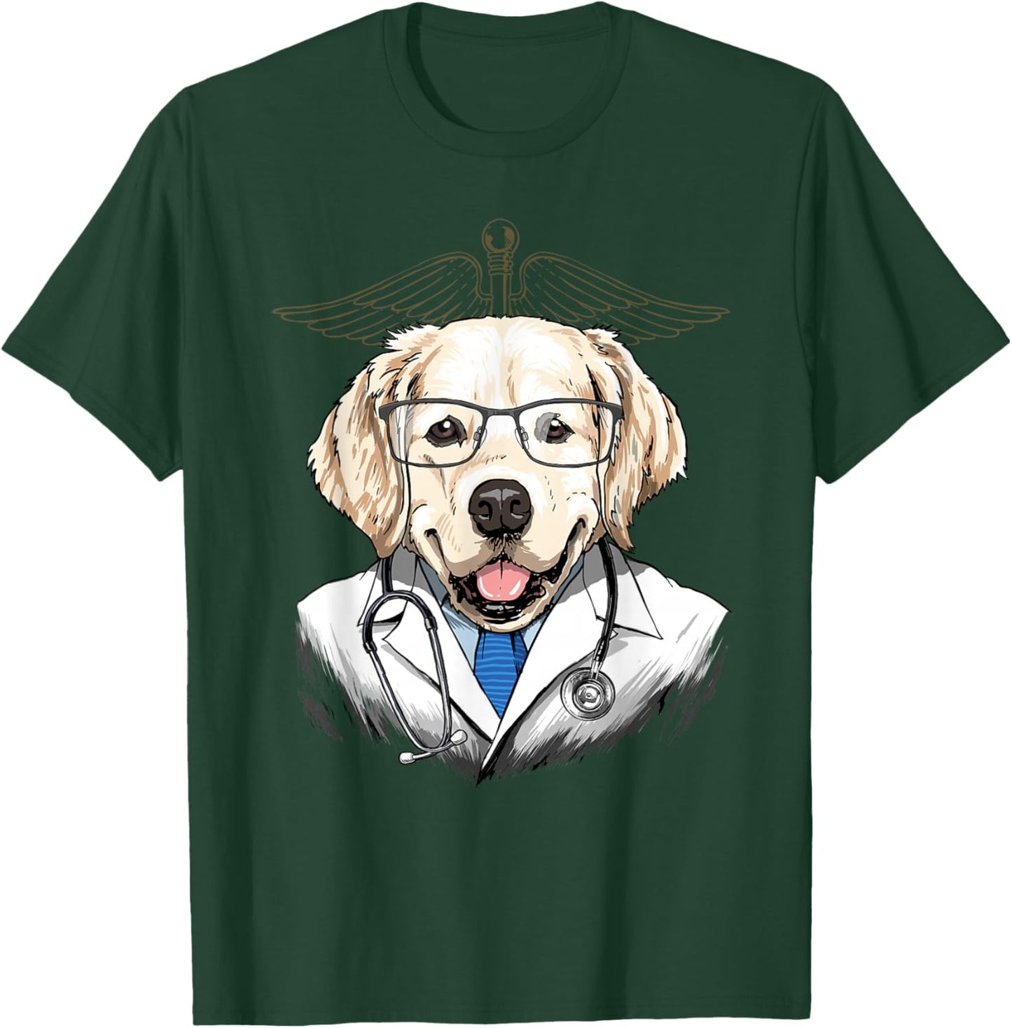 Golden Retriever Dogtor Vet Veterinarian Dog Doctor T-Shirt - T-Shirt | Forest