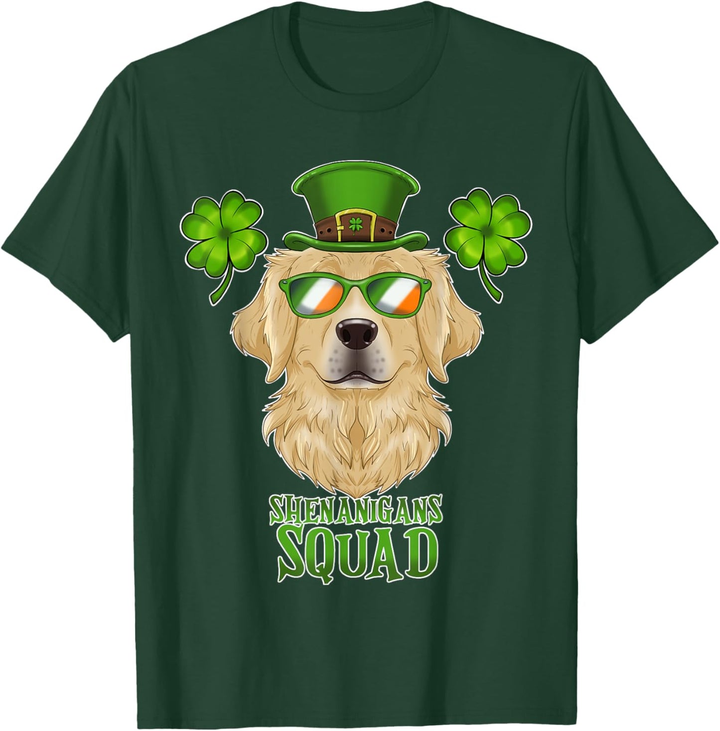 Shenanigans Squad I St Patricks Day Golden Retriever T-Shirt - T-Shirt | Forest