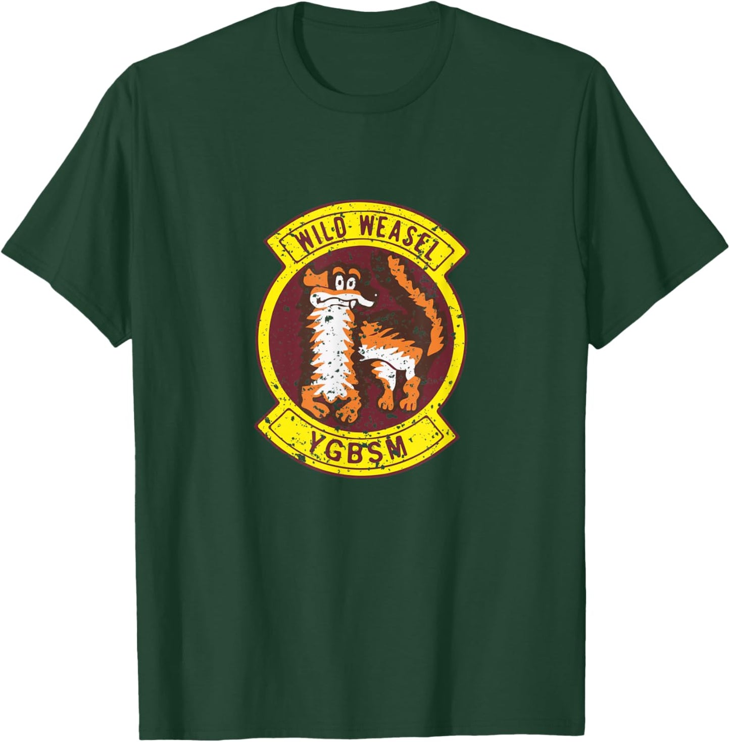 Vintage Wild Weasel YGBSM Vintage Insignia Veterans Day T-Shirt - T-Shirt | Forest