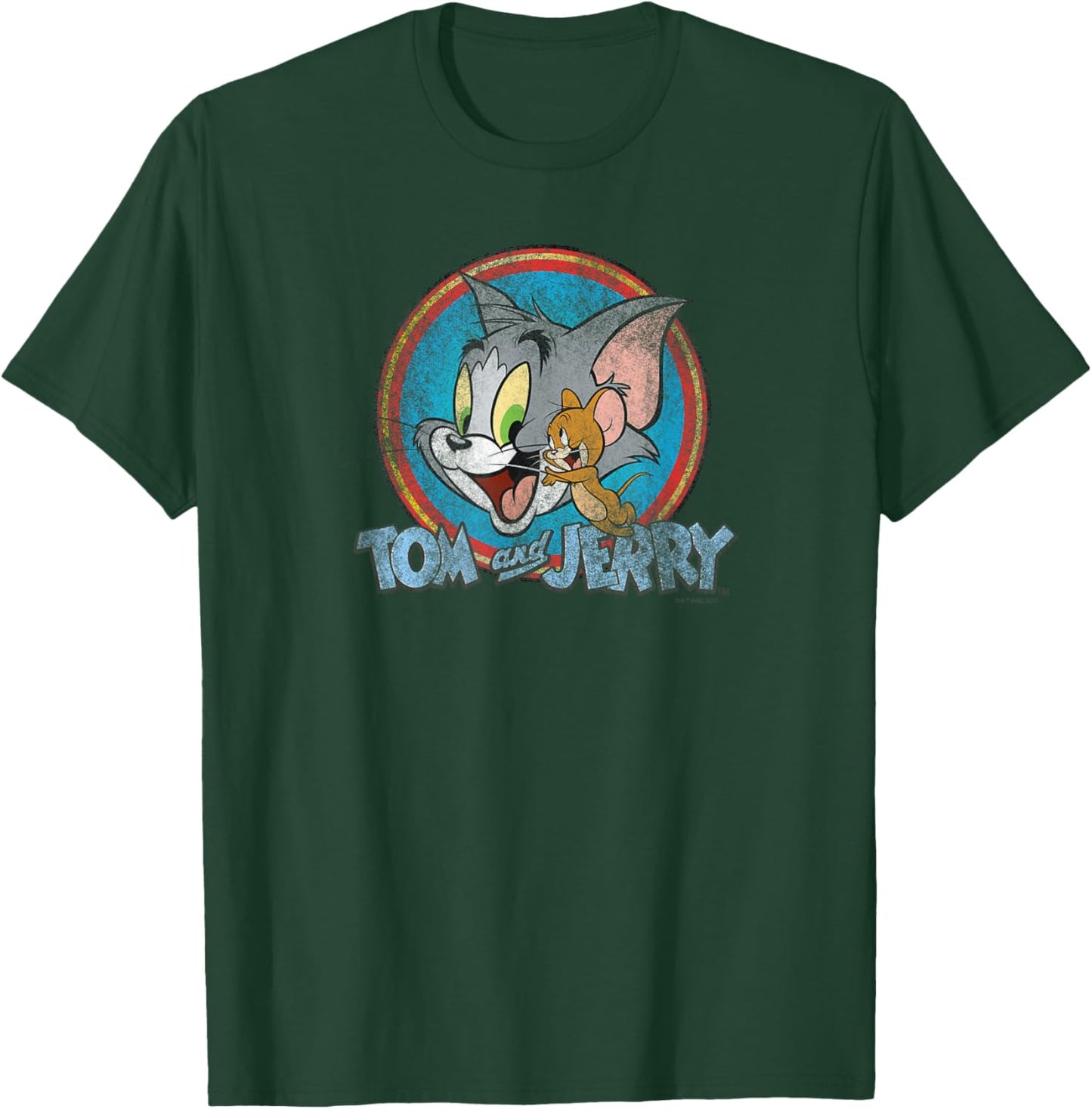 Tom and Jerry Yellow Red Blue Circle Logo T-Shirt - T-Shirt | Forest