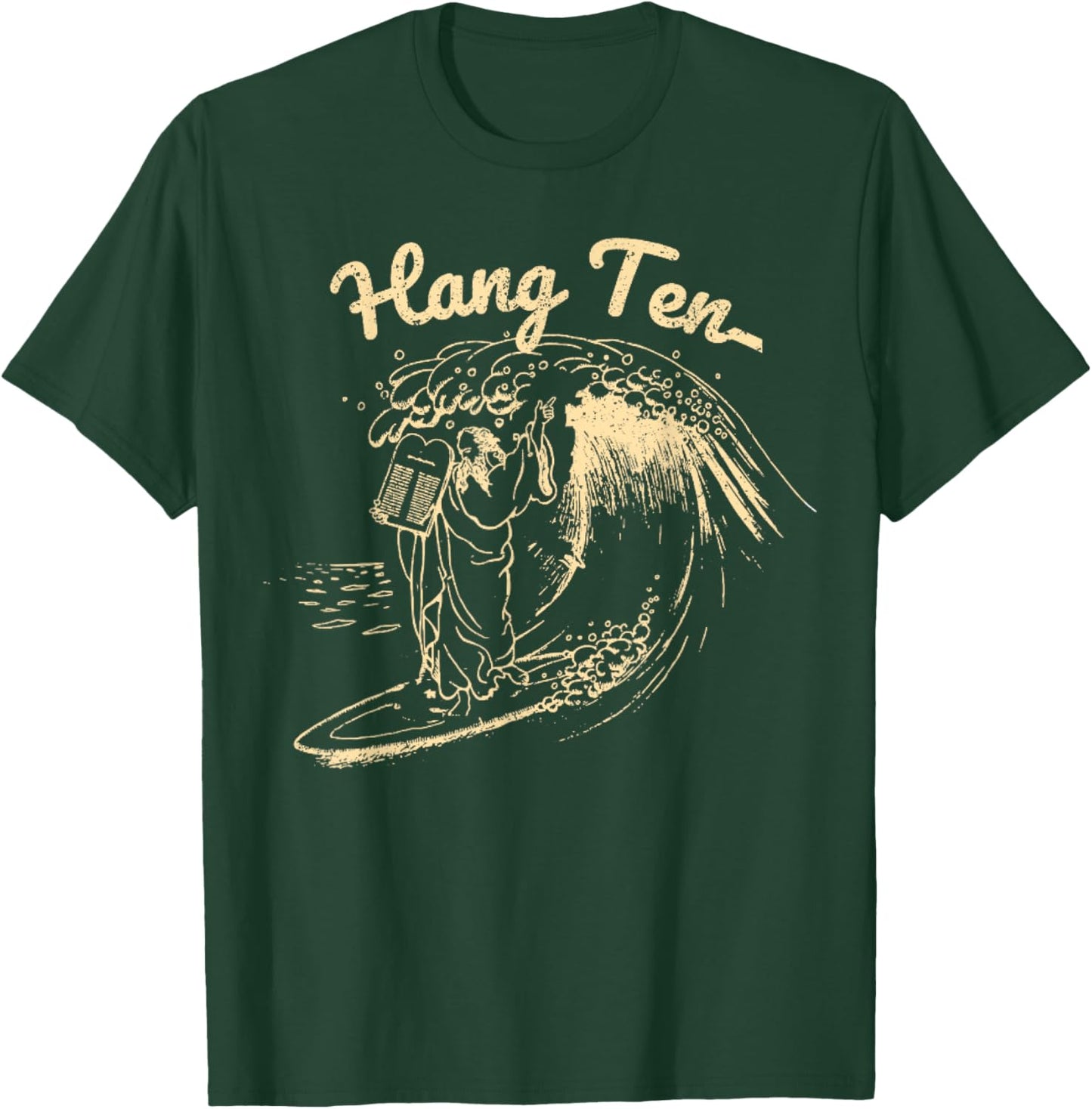 Vintage Surfing Moses Hang Ten T-Shirt - T-Shirt | Forest