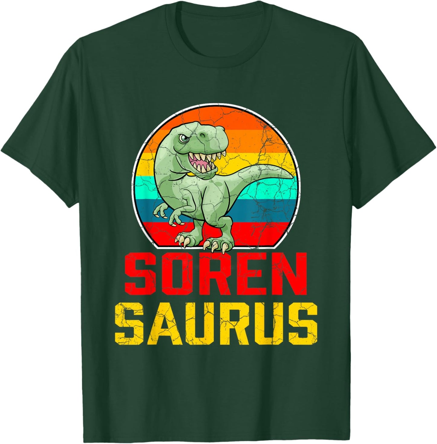 Soren Saurus Family Reunion Last Name Team Funny Custom T-Shirt - T-Shirt | Forest