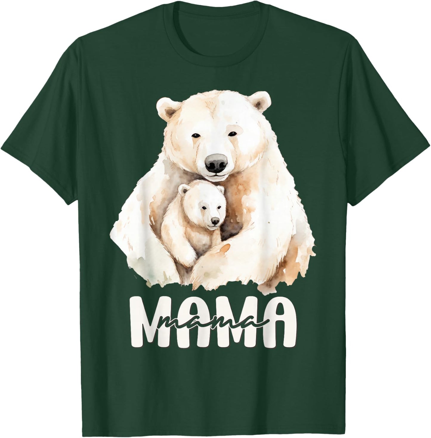 Polar Bear Mama for Mom Mother Mommy Birthday Mothers Day T-Shirt - T-Shirt | Forest