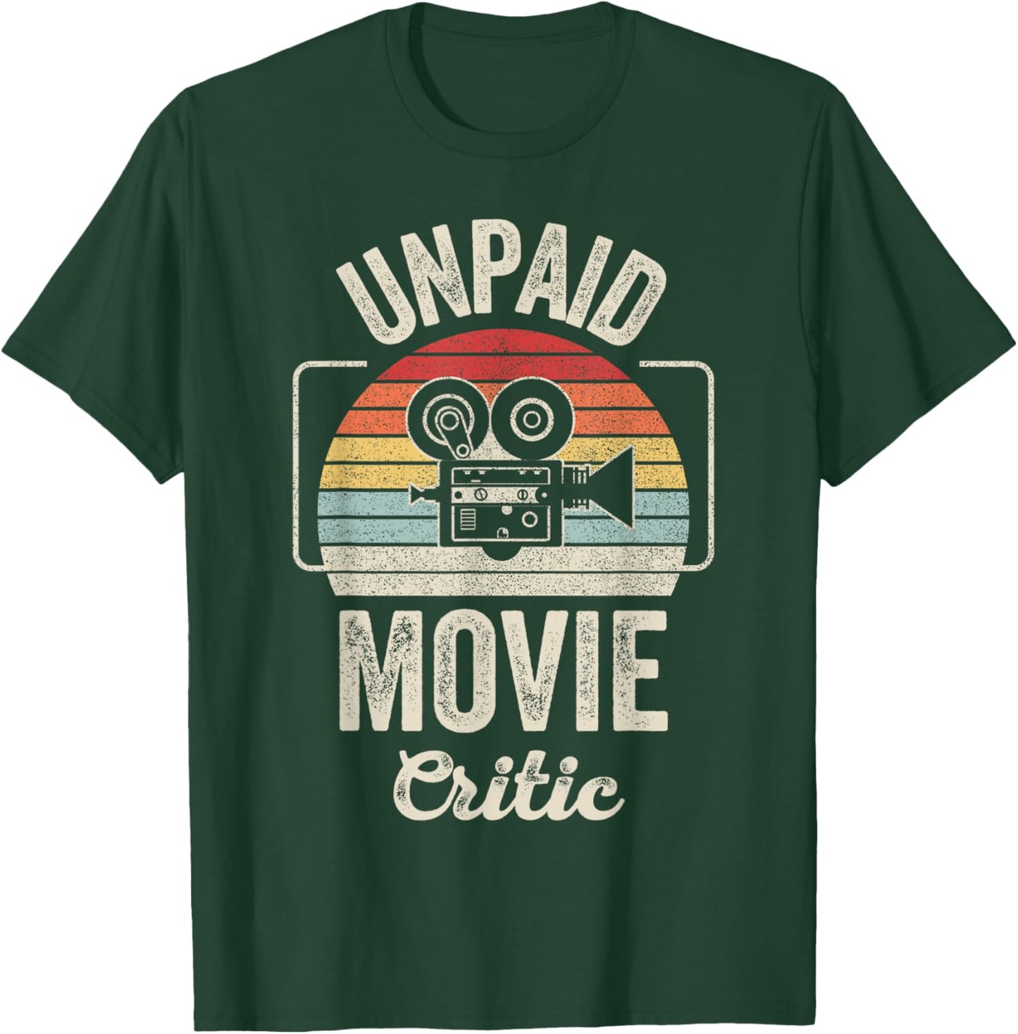 Retro Vintage Unpaid Movie Critic Film Cinema Motion Picture T-Shirt - T-Shirt | Forest