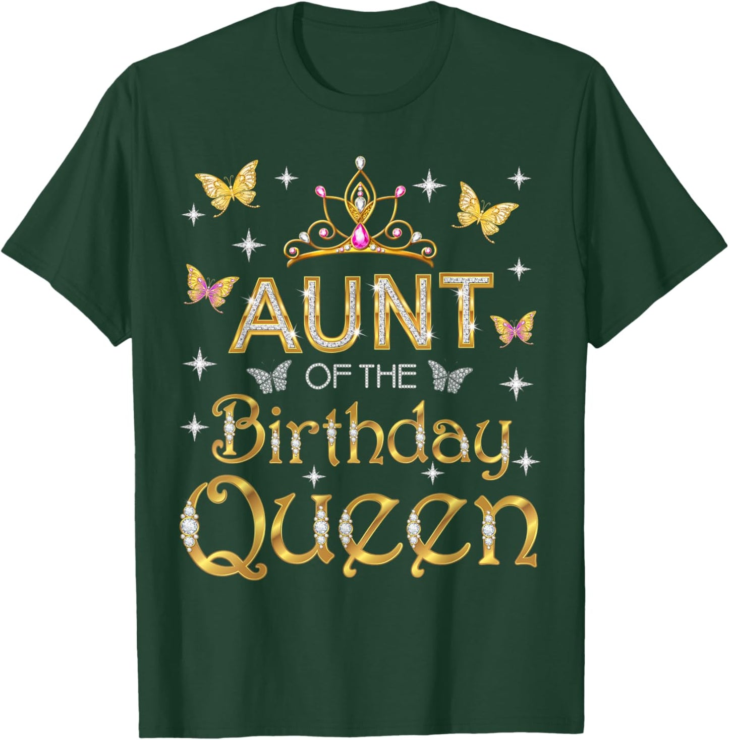 Aunt Of The Birthday Queen Birthday Party Family Matching T-Shirt - T-Shirt | Forest