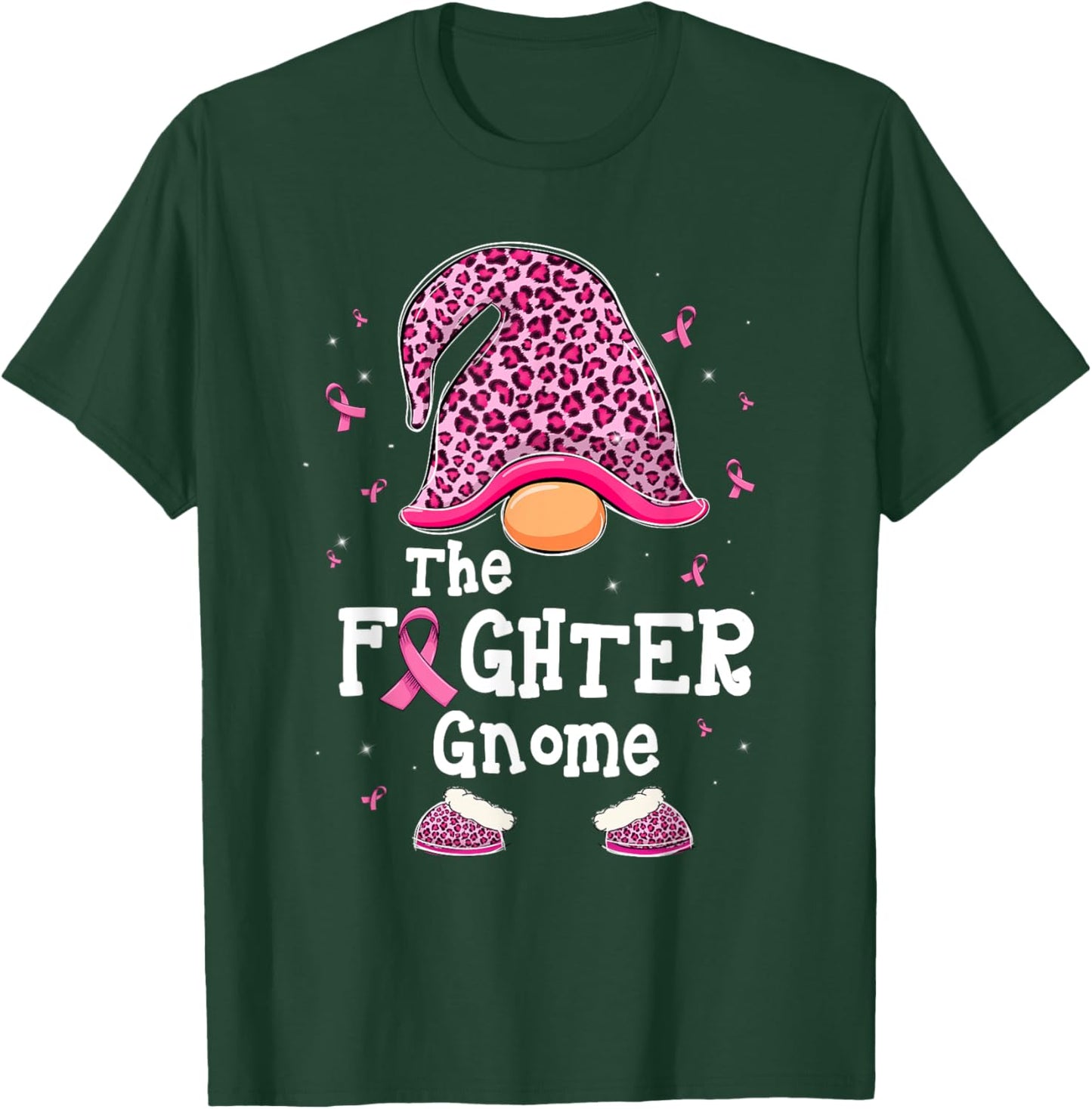 The Fighter Gnome Pink Warrior Breast Cancer Awareness Month T-Shirt - T-Shirt | Forest