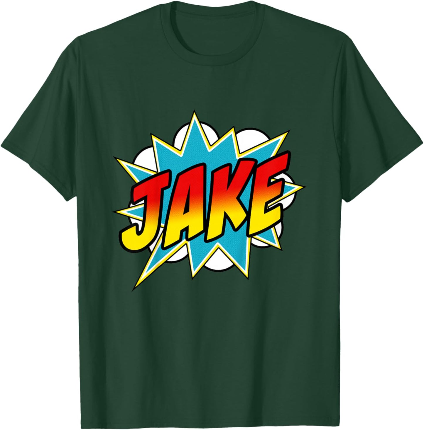 Boys Jake Comic Book Superhero Name T-Shirt - T-Shirt | Forest