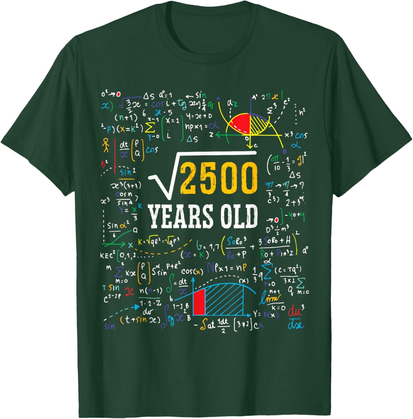 Square Root of 2500 Men Women 50 Years Old 50th Birthday T-Shirt - T-Shirt | Forest