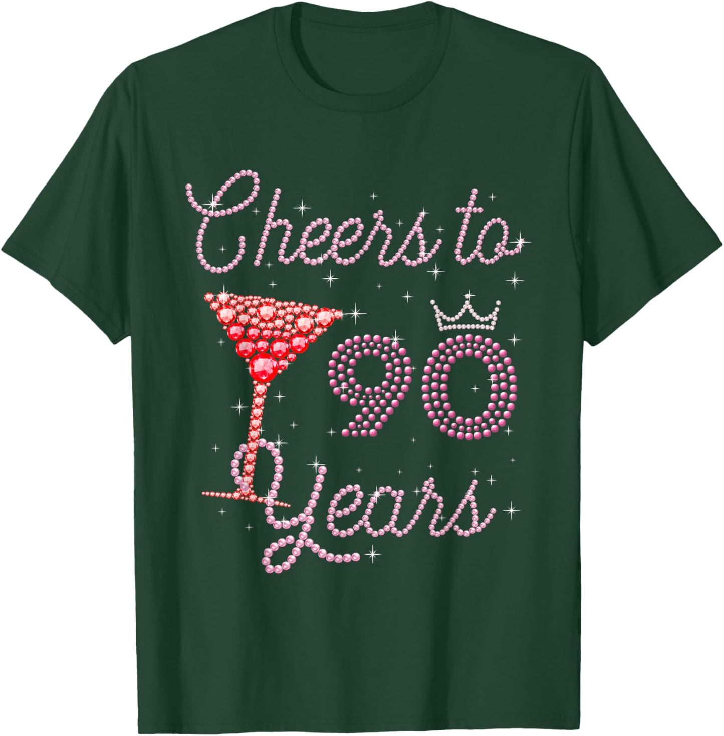 Cheers to 90 Years 90th Birthday 90 Years Old Bday T-Shirt - T-Shirt | Forest