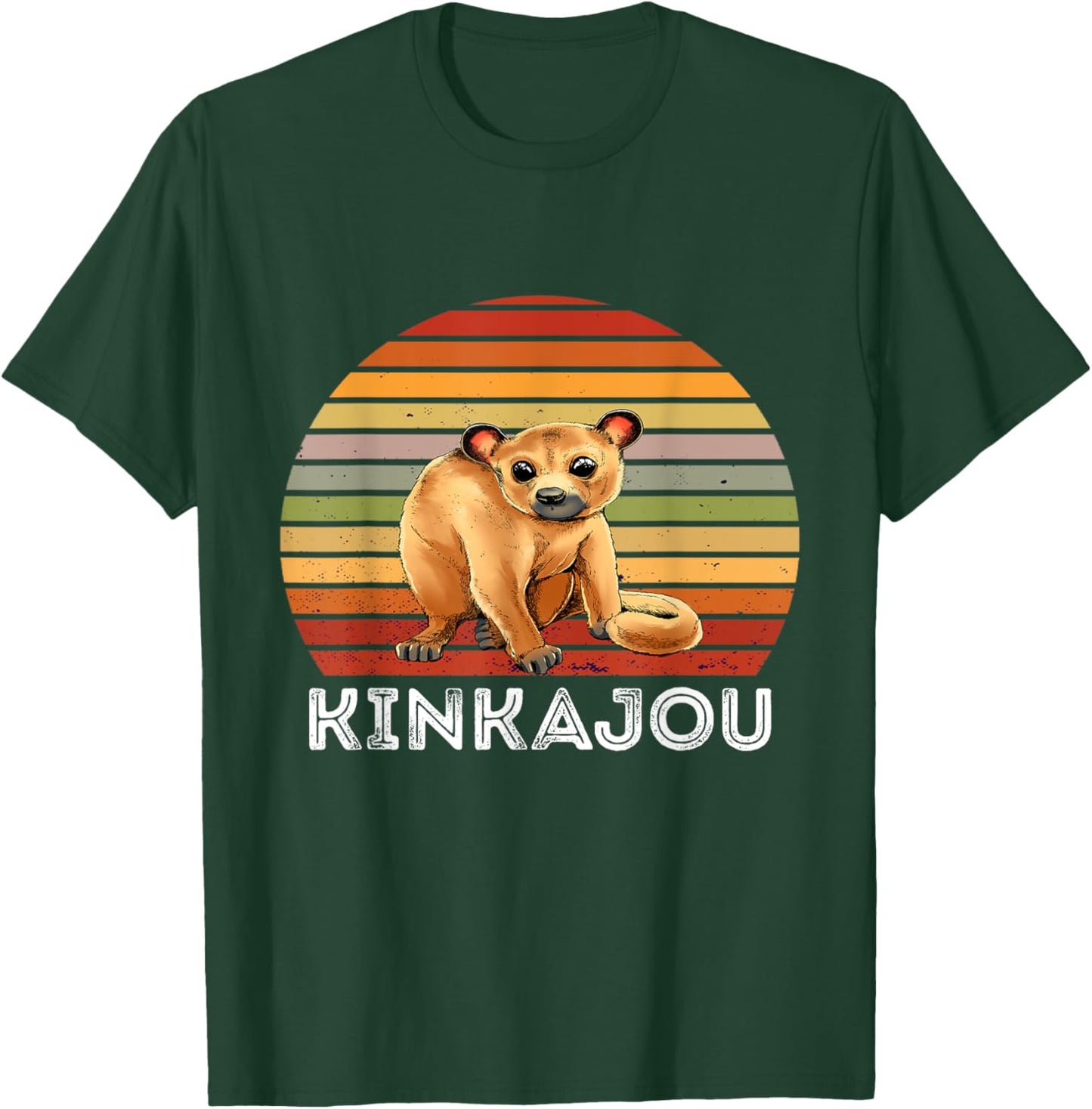 Kinkajou Retro Vintage Prehensile Animal Night Walker T-Shirt - T-Shirt | Forest