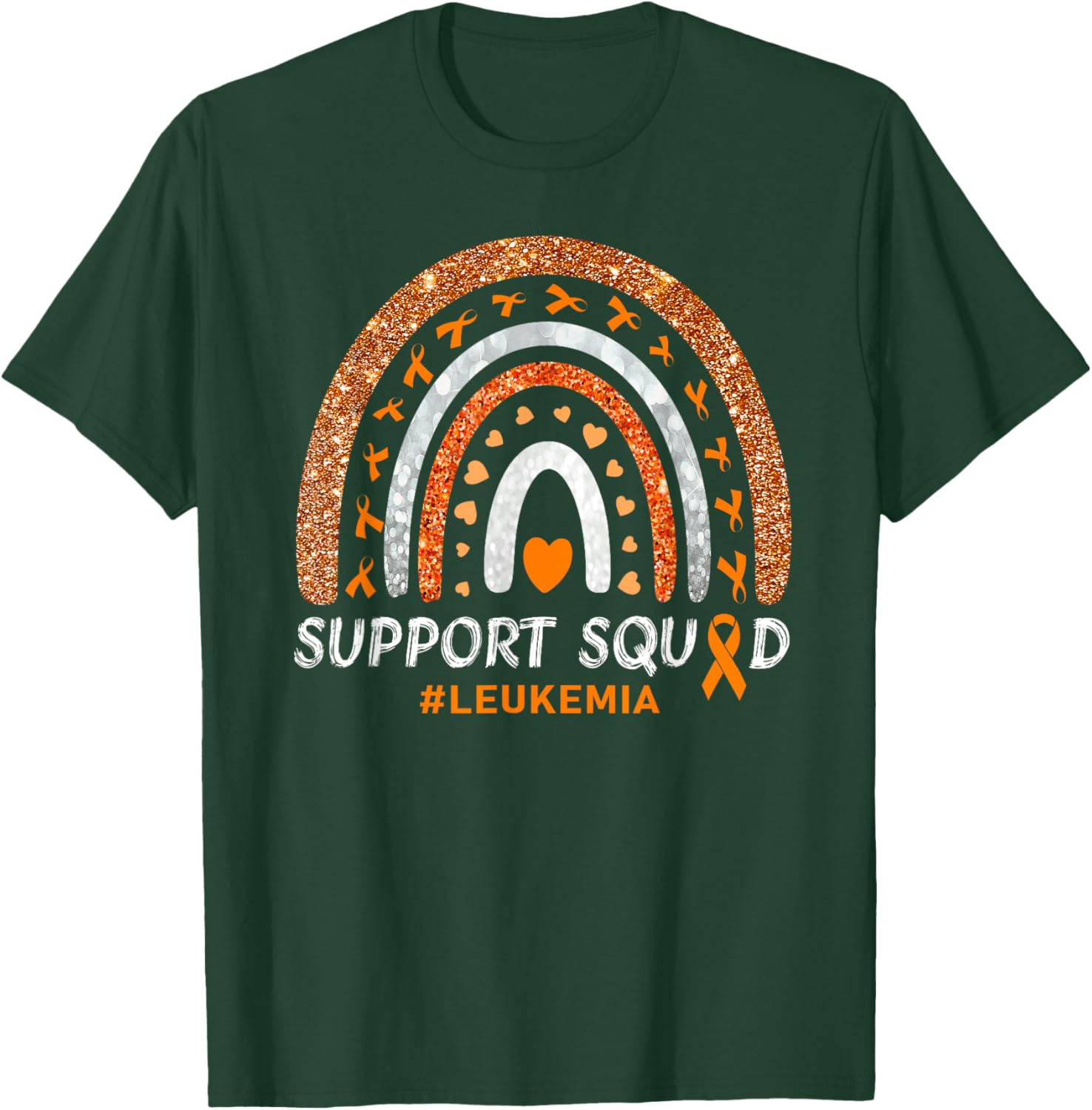 Support Squad Leukemia Awareness Rainbow T-Shirt - T-Shirt | Forest