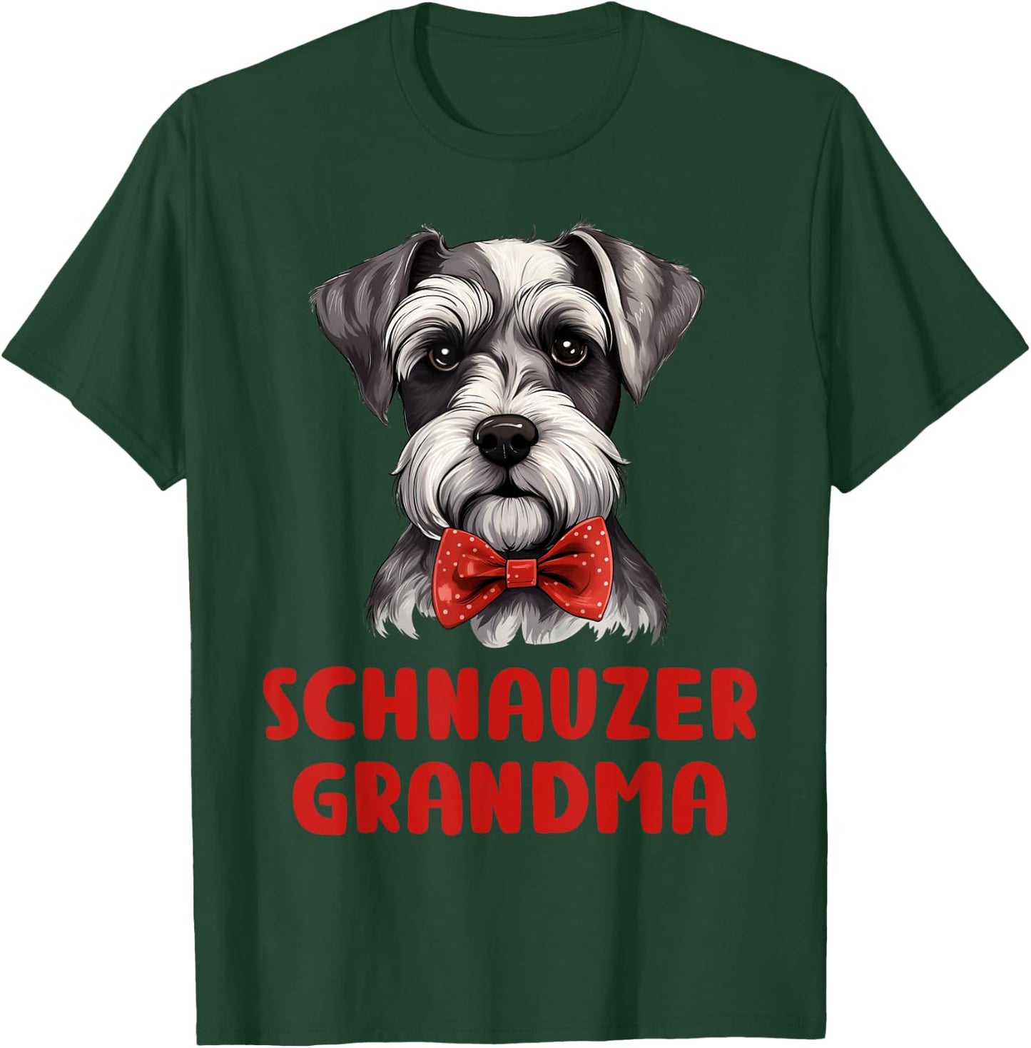 Schnauzer Grandma Dog Lovers Gift Miniature Schnauzer Owner Women Girls Kids T-Shirt - T-Shirt | Forest