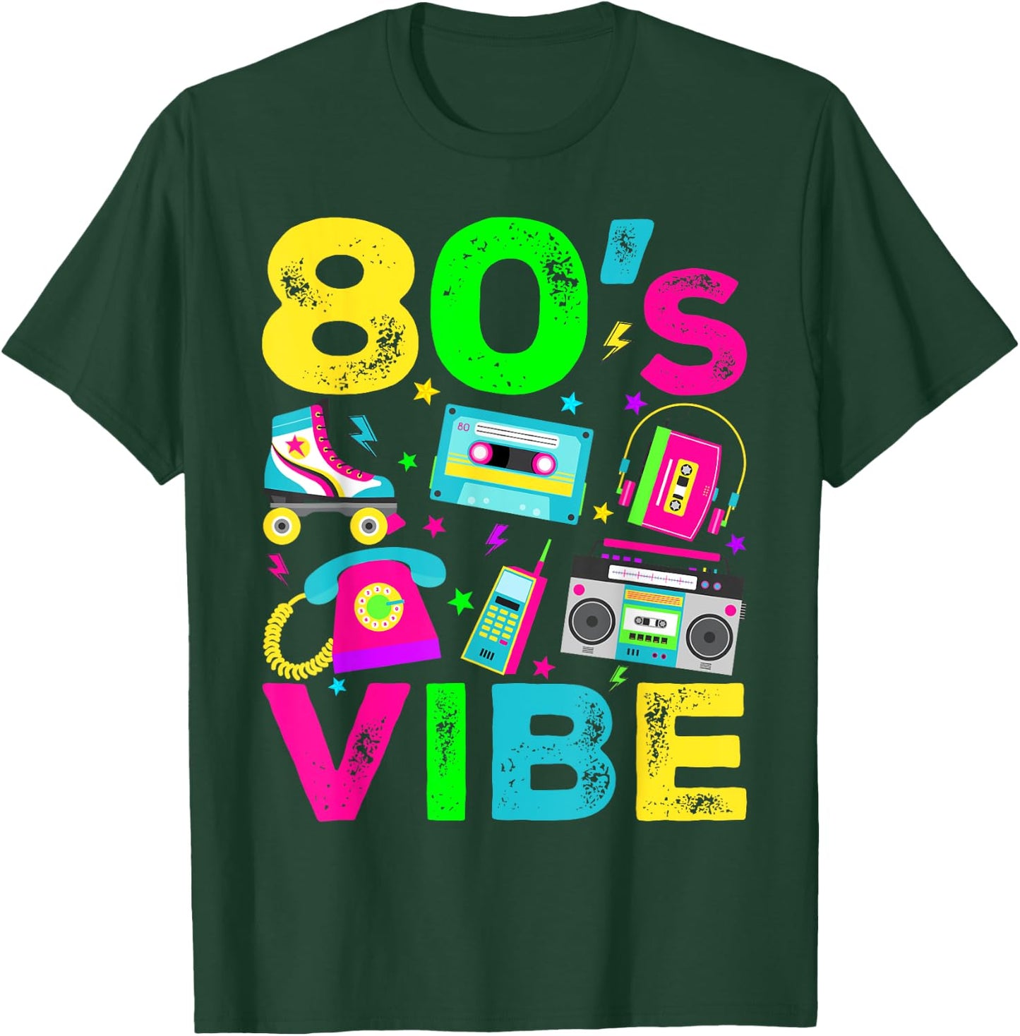 80s Vibe 1980s Vintage Style Eighties Retro Party T-Shirt - T-Shirt | Forest