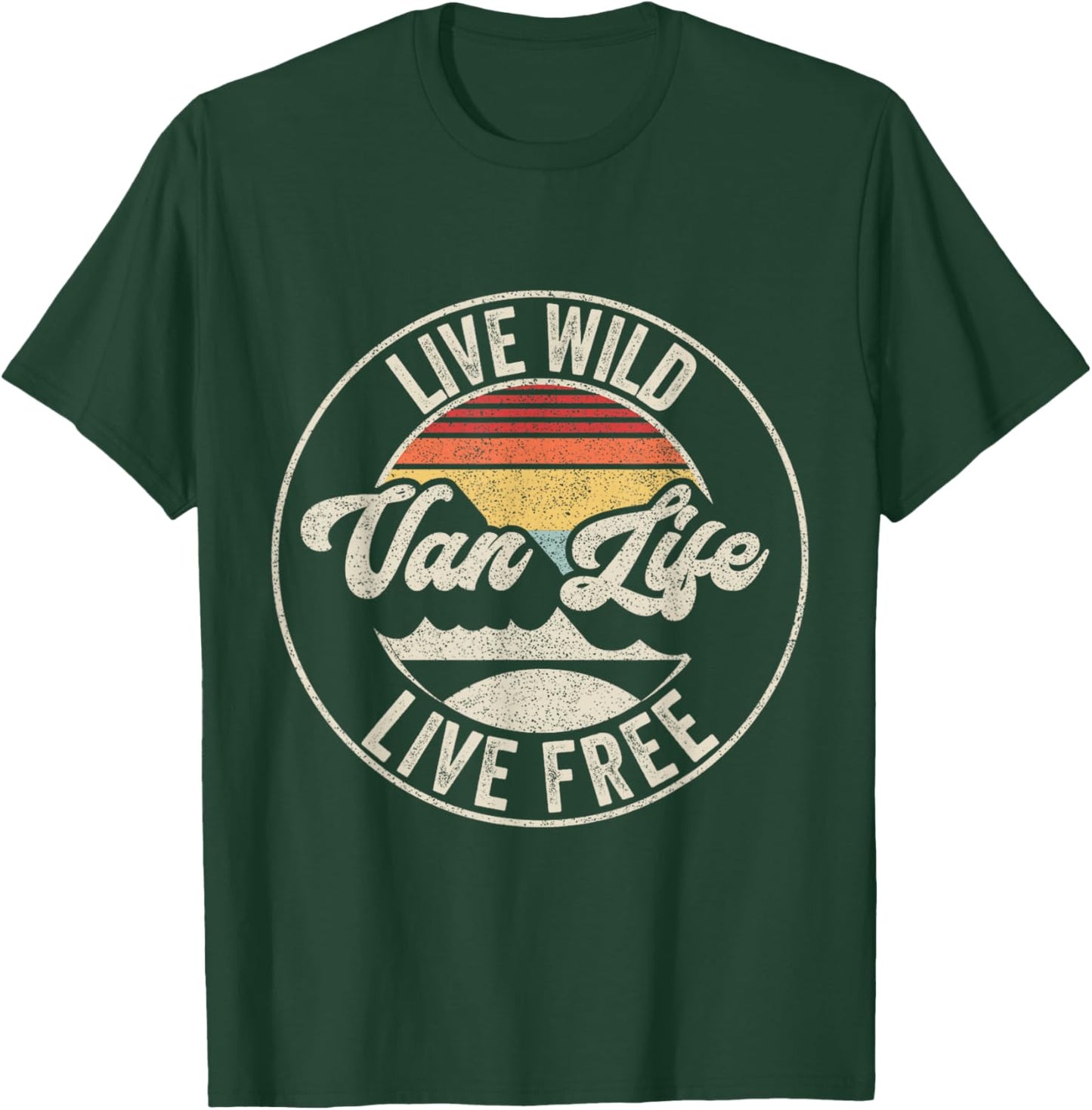 Retro Vintage Van Life T-Shirt - T-Shirt | Forest
