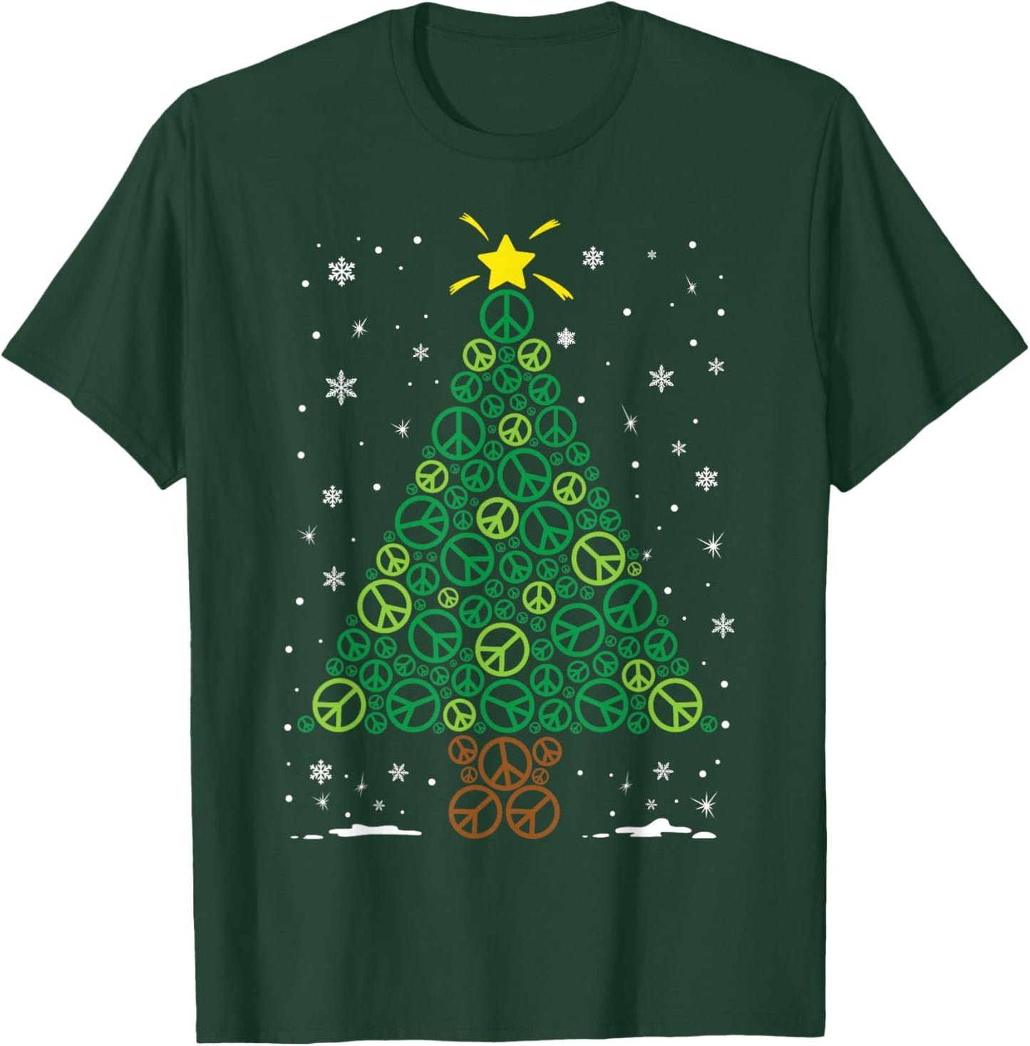 Peace Love Kindness Holiday Family Matching Christmas Tree T-Shirt - T-Shirt | Forest