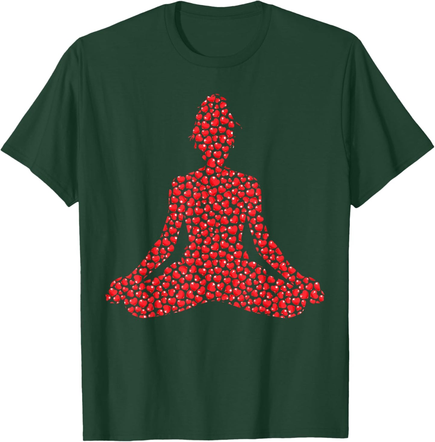 Yoga Lover Heart Shape Yoga Valentine's Day T-Shirt - T-Shirt | Forest