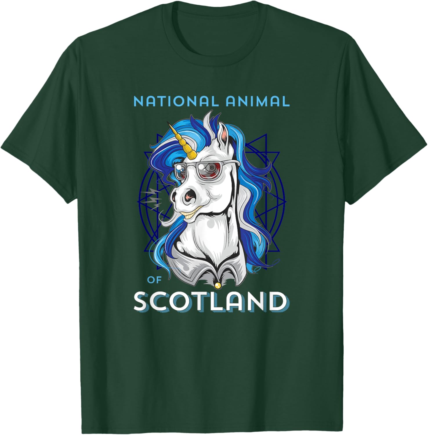 Scottish Unicorn Shirt Scotland Coat of Arms Rugby T-Shirt - T-Shirt | Forest
