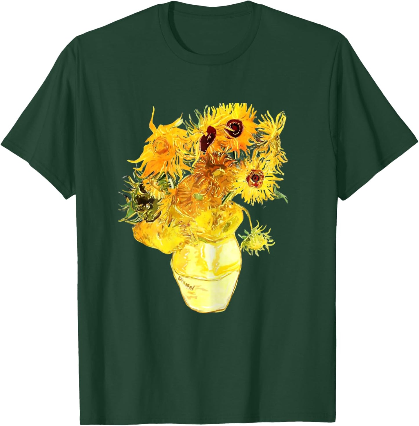 Van Gogh Sunflowers art Vintage Floral Painting T-Shirt - T-Shirt | Forest