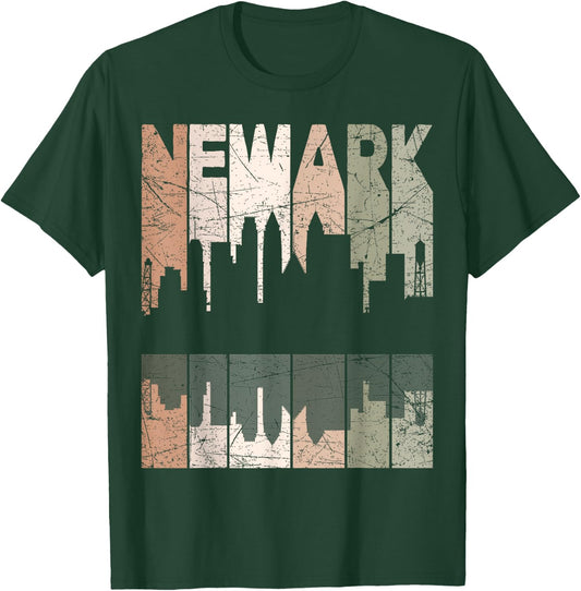 Newark Vintage Newark New Jersey Retro Newark Skyline T-Shirt - T-Shirt | Forest