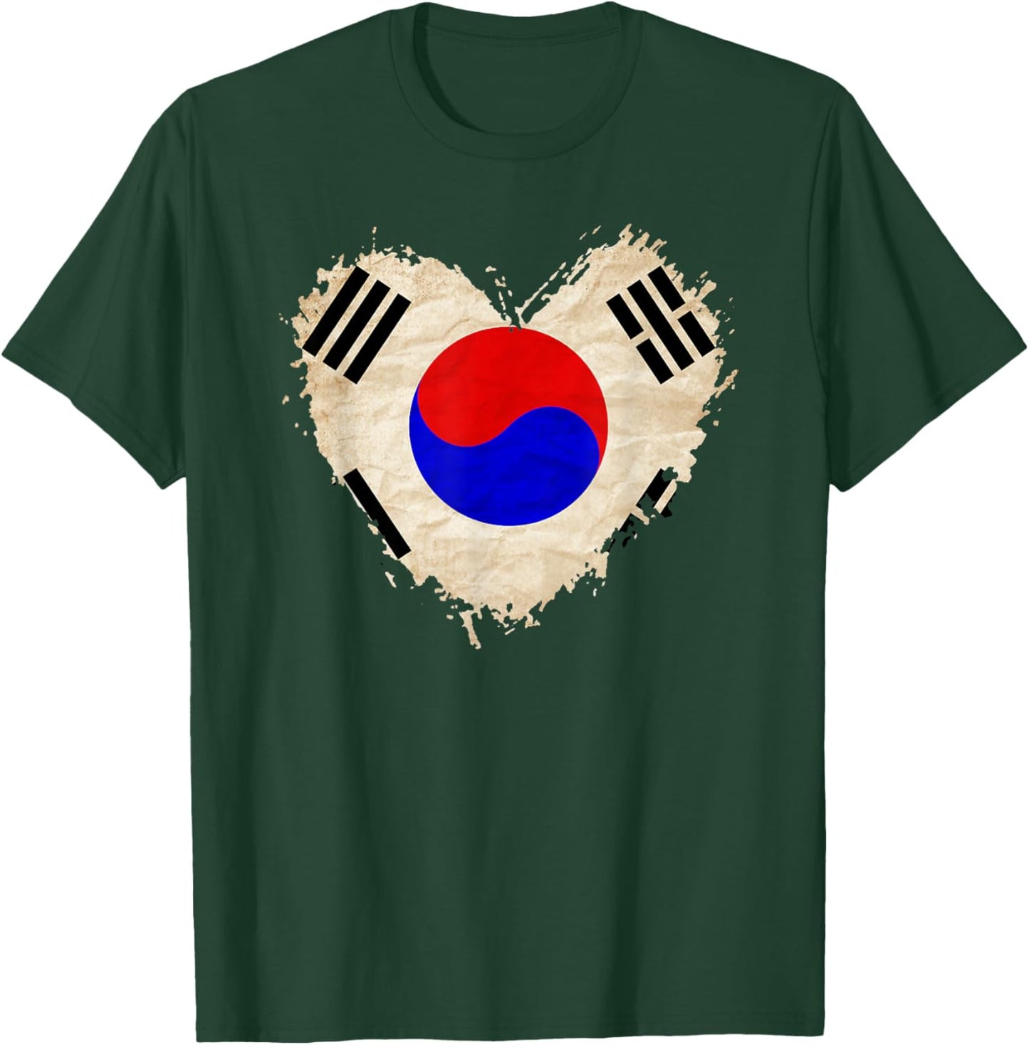 South Korea Flag Love Heart Patriotic Mom Dad Family School T-Shirt - T-Shirt | Forest