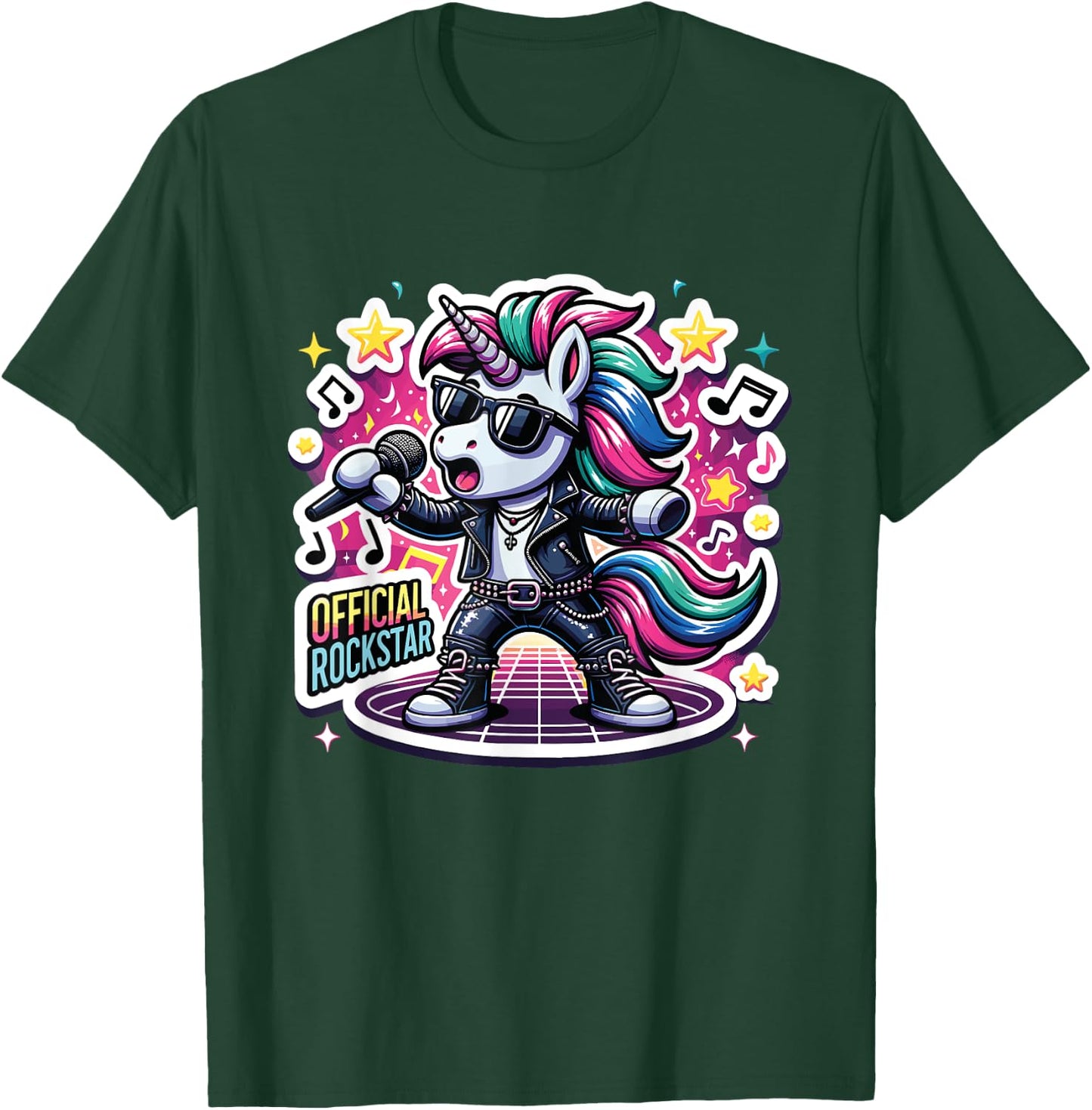 Funny unicorn Singer Rockstar Band official rockstar T-Shirt - T-Shirt | Forest