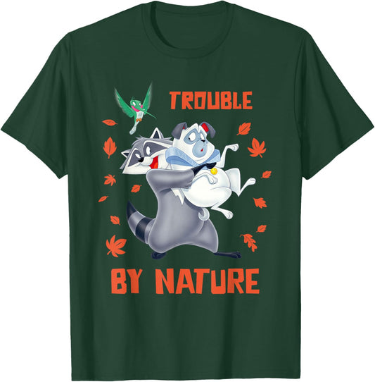 Disney Pocahontas Meeko Percy Flit Trouble By Nature T-Shirt - T-Shirt | Forest