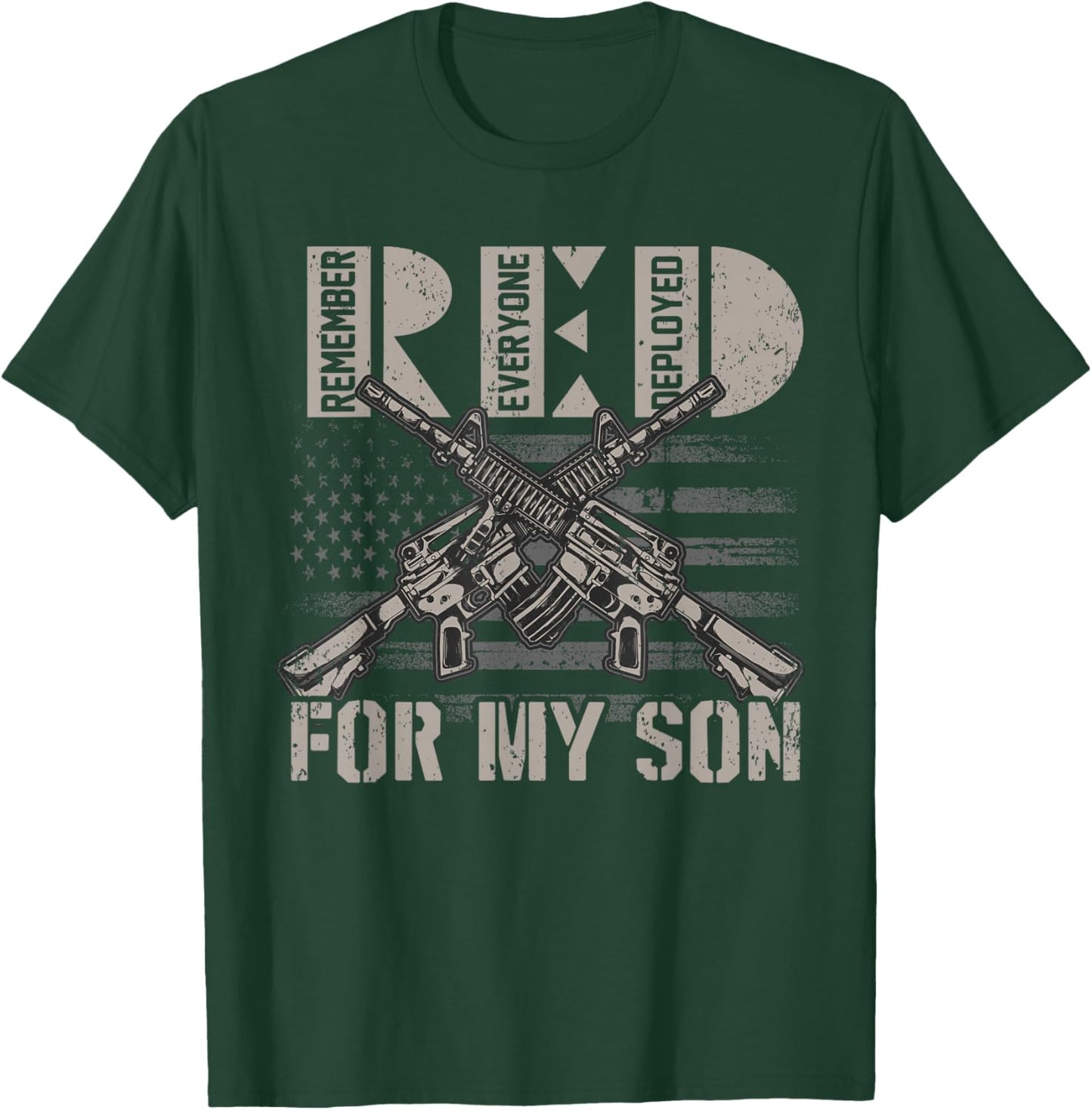 I Wear Red For My Son Red Friday Soldier Military Mom T-Shirt - T-Shirt | Forest