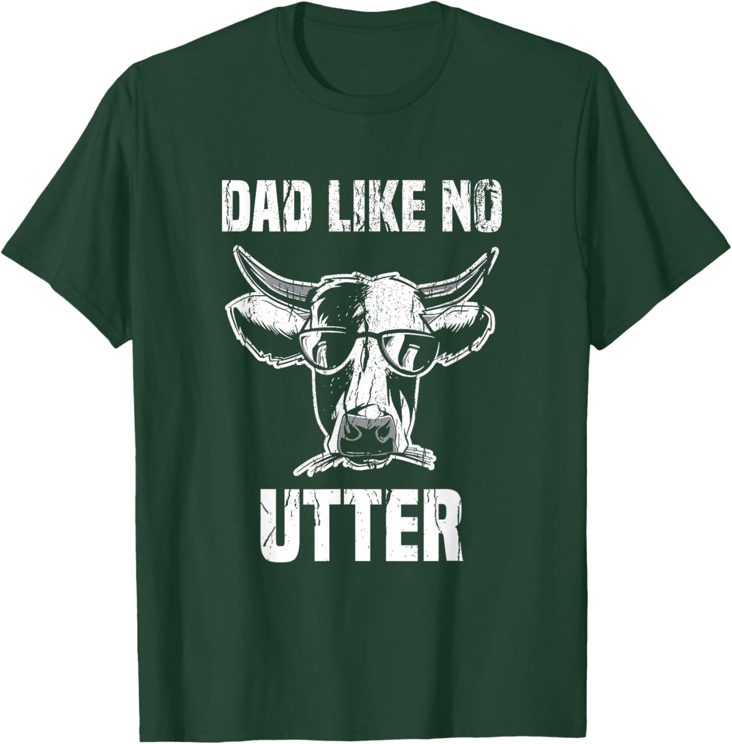 Lustige Khe Bauernhof Papa Farming Leben Kuh Men's Adults Black Animal Small Classic Fit Crew Collar Short Sleeve Father's Day T-Shirt - T-Shirt | Forest