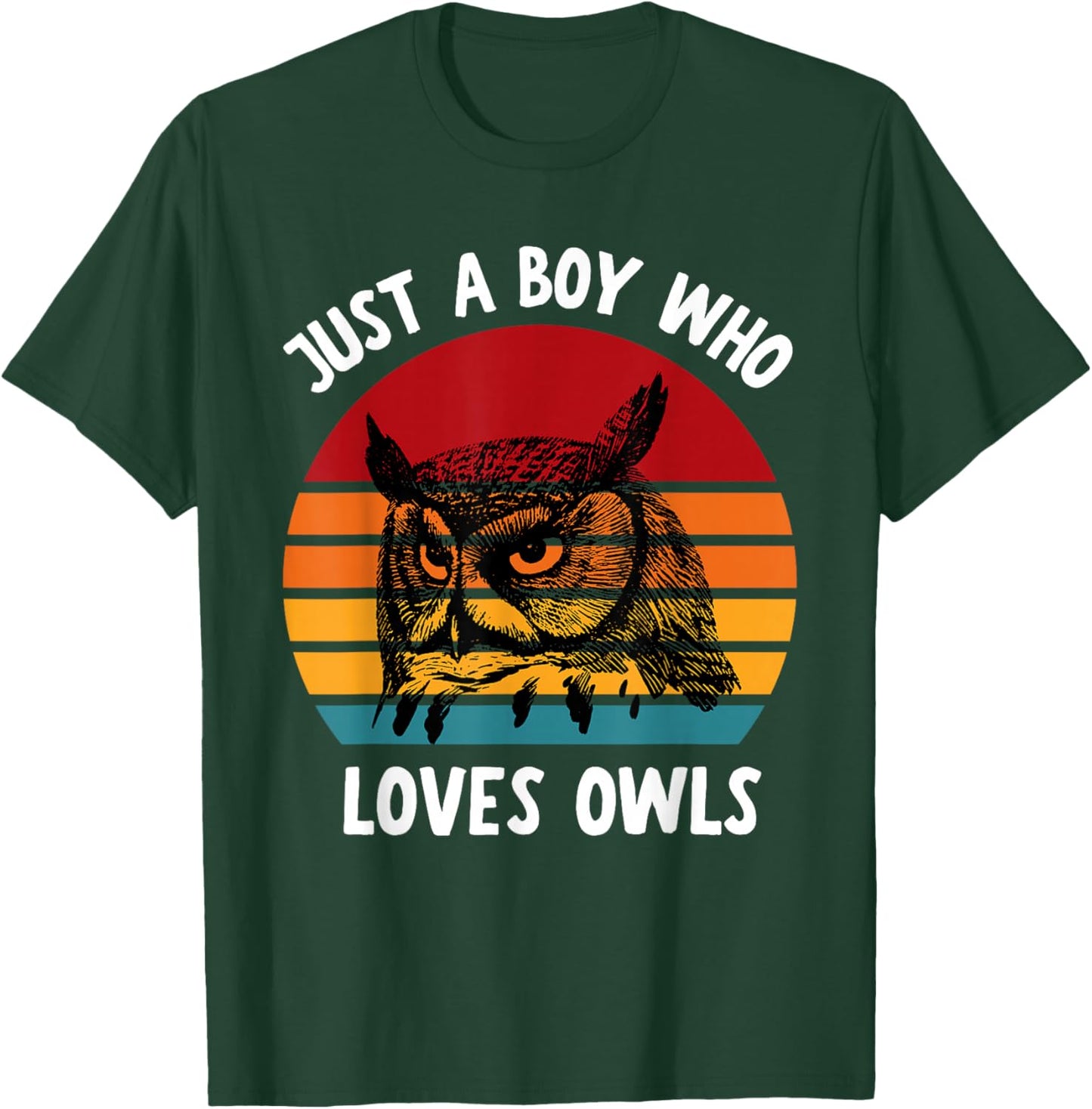 Just A Boy Who Loves Owls Funny Kids Boys Baby Toddler 5T T-Shirt - T-Shirt | Forest