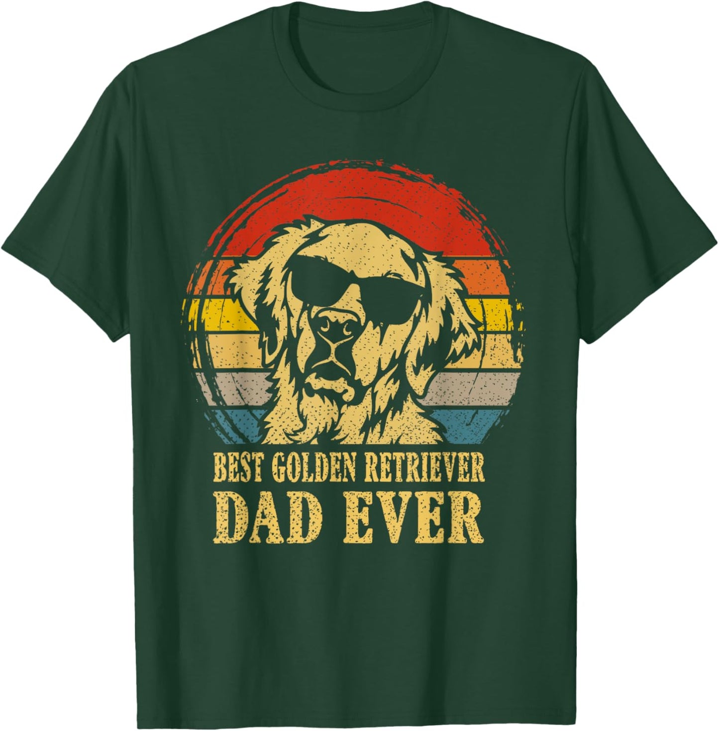 Vintage Best Golden Retriever Dad Ever I Love My Dog Women Kids T-Shirt - T-Shirt | Forest