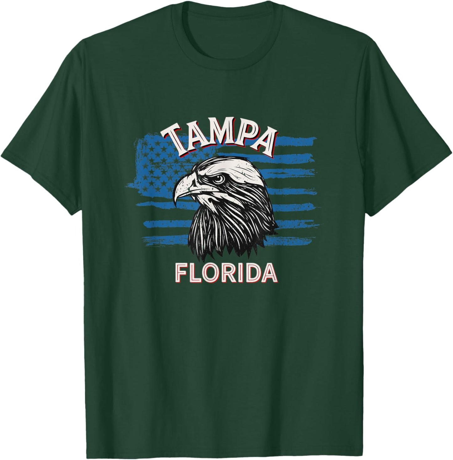 Retro Eagle USA Flag Florida - Vintage Tampa Men T-Shirt - T-Shirt | Forest