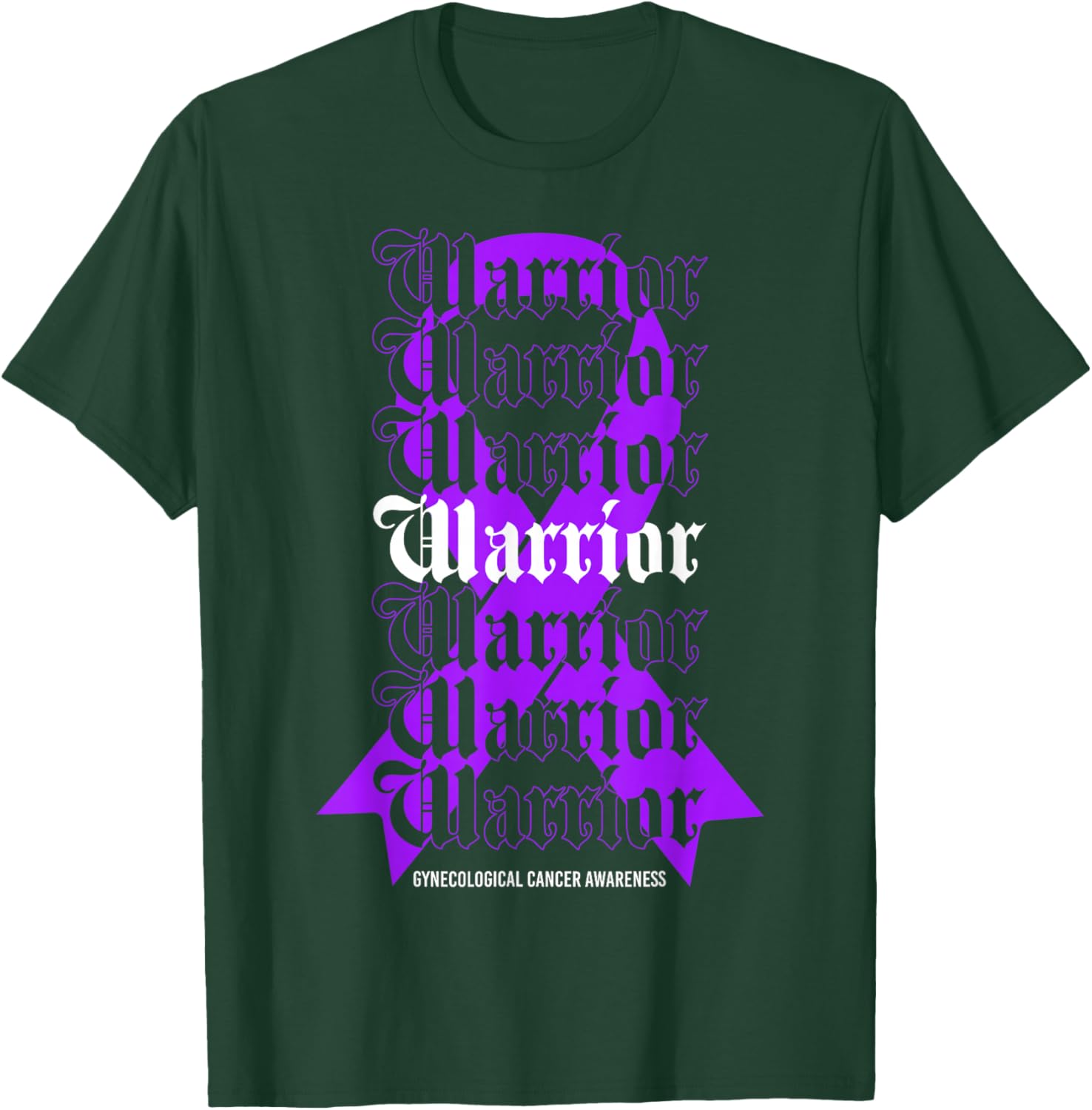 Gynecological Cancer Awareness Warrior Purple Ribbon T-Shirt - T-Shirt | Forest