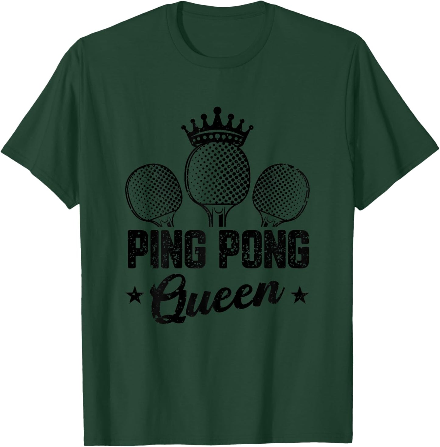 Funny Table Tennis Lover Graphic Women and Girls Ping Pong T-Shirt - T-Shirt | Forest