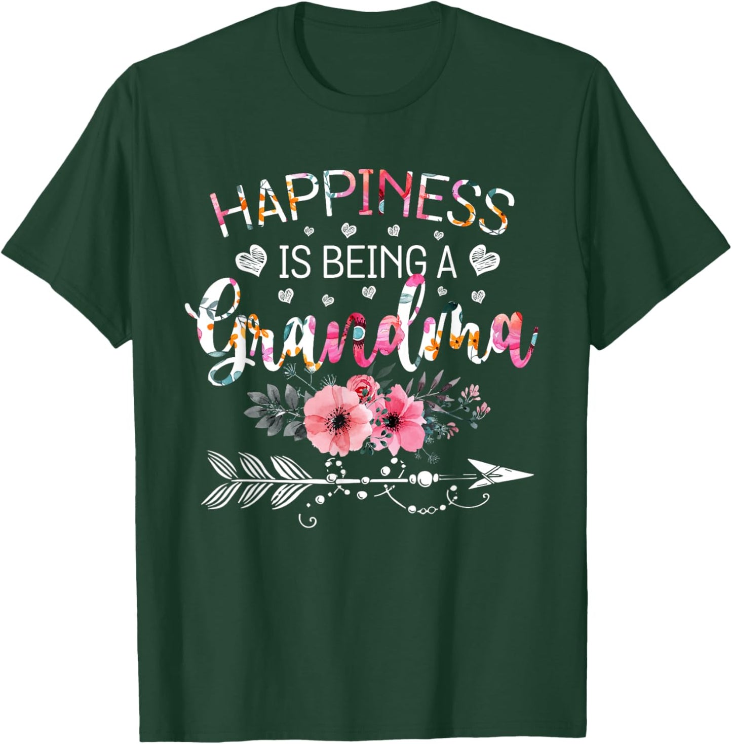 Happiness is being a Grandma Announcement Mothers Day T-Shirt - T-Shirt | Forest