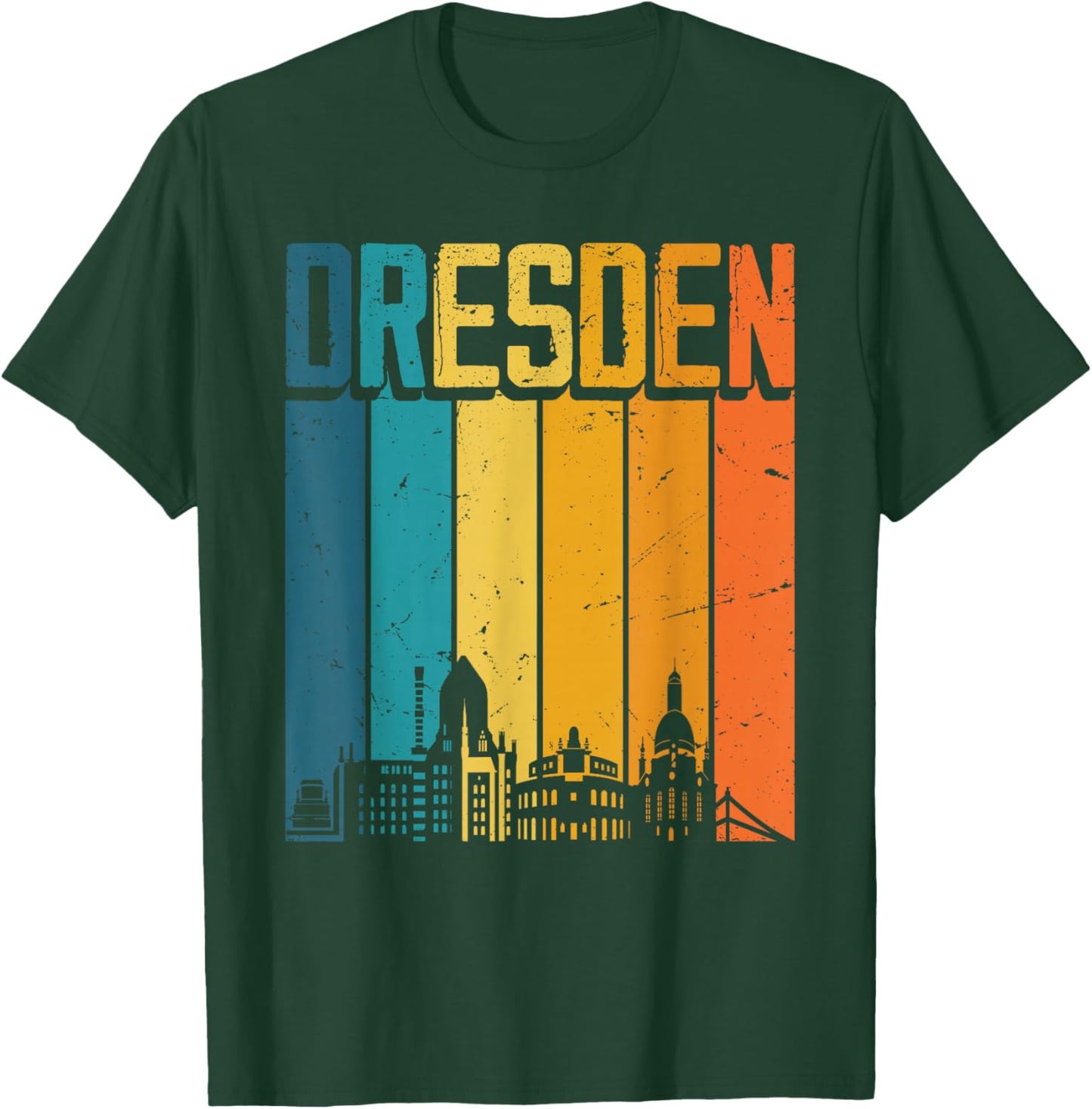 Dresden Skyline Retro Vintage Souvenir Dresden T-Shirt - T-Shirt | Forest