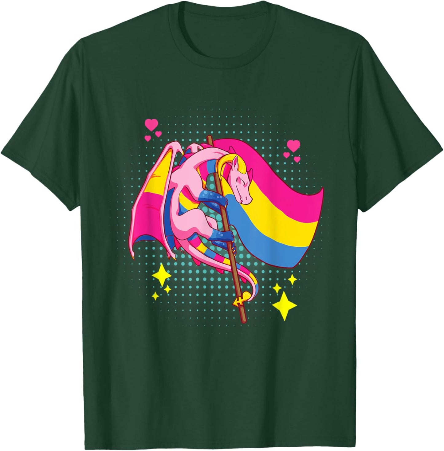 Pansexual Pride Stuff Pan Dragon Video Game Geek T-Shirt - T-Shirt | Forest